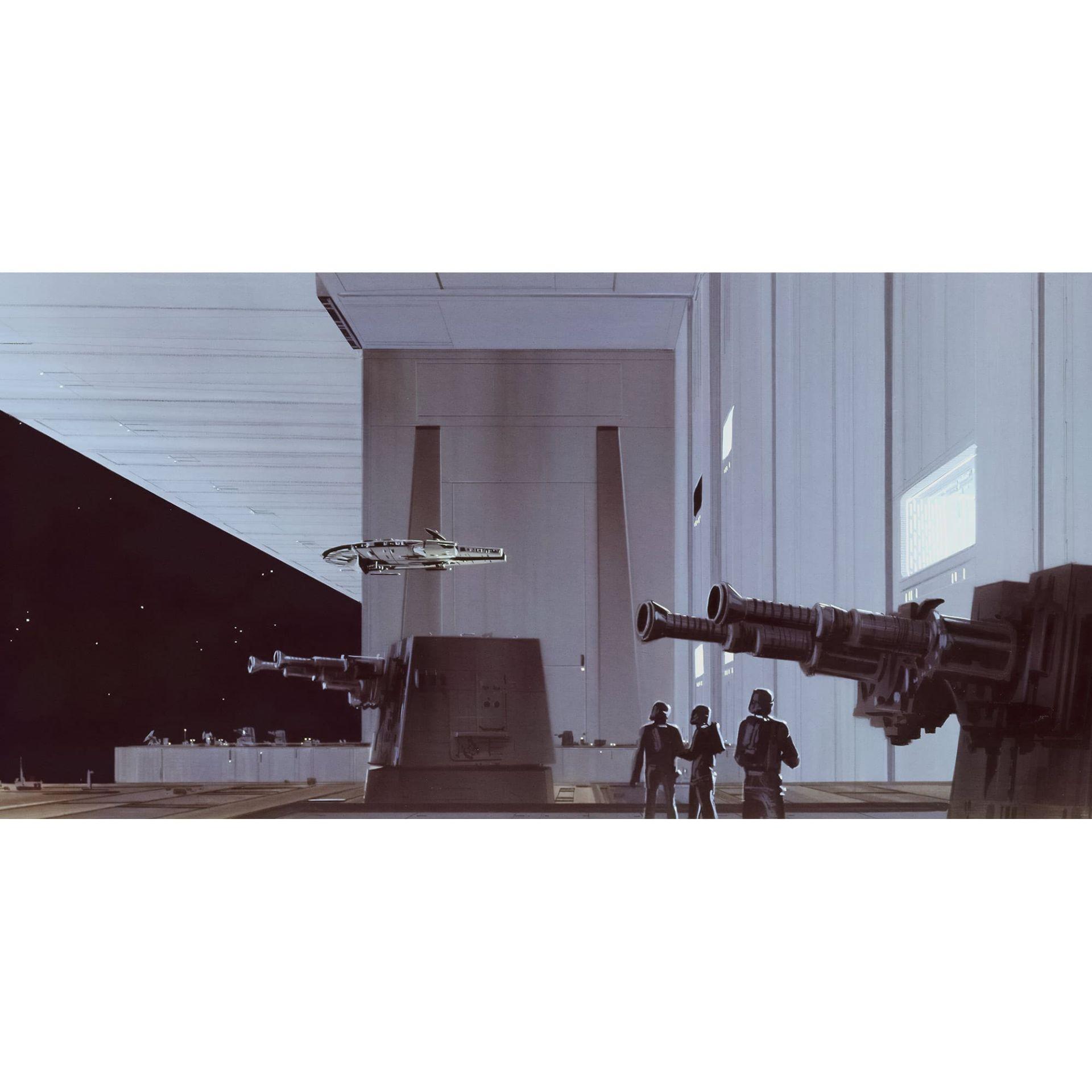 Vlies Fototapete - Star Wars Classic RMQ Death Star Hangar - 500 x 250 cm