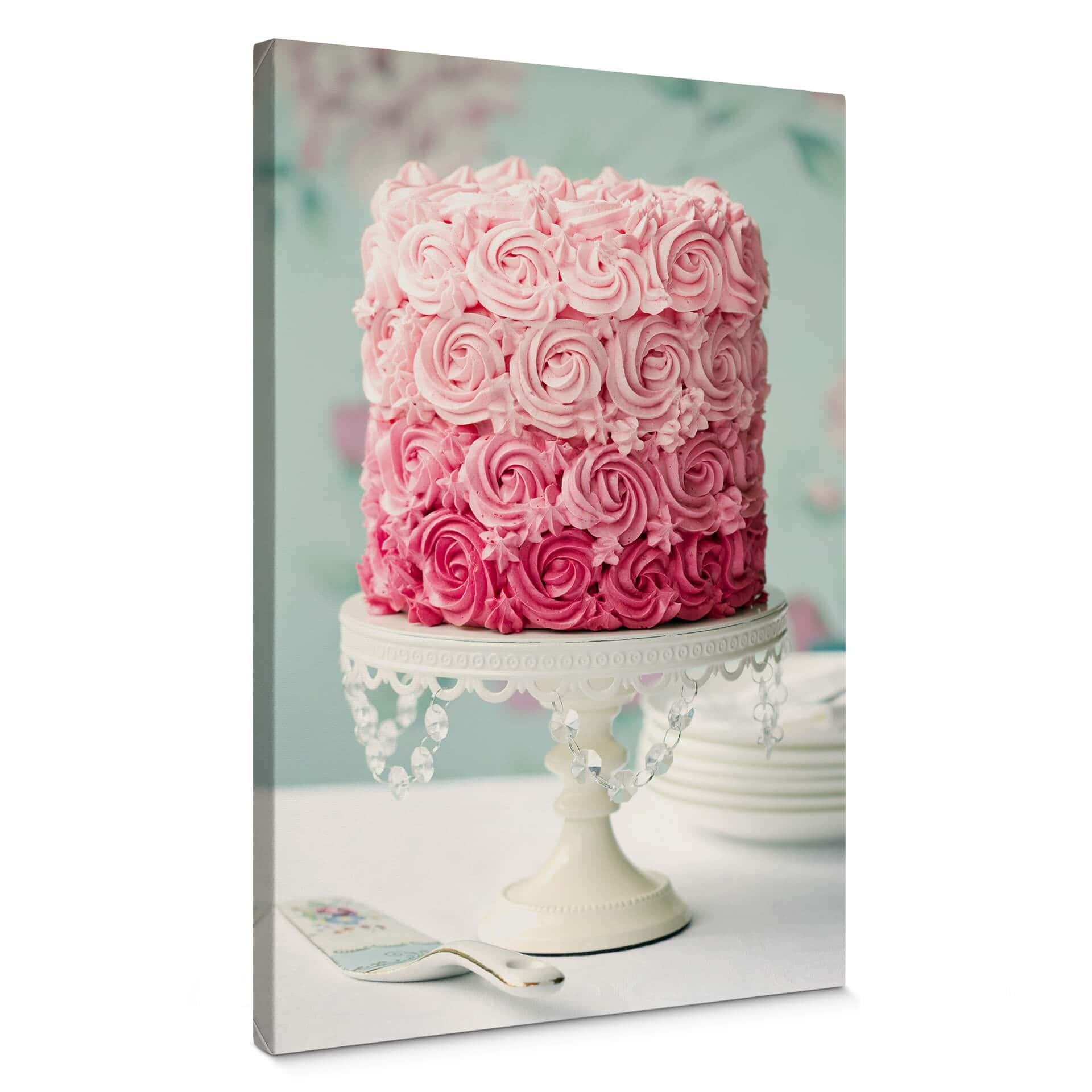 Lienzo tarta de rosas