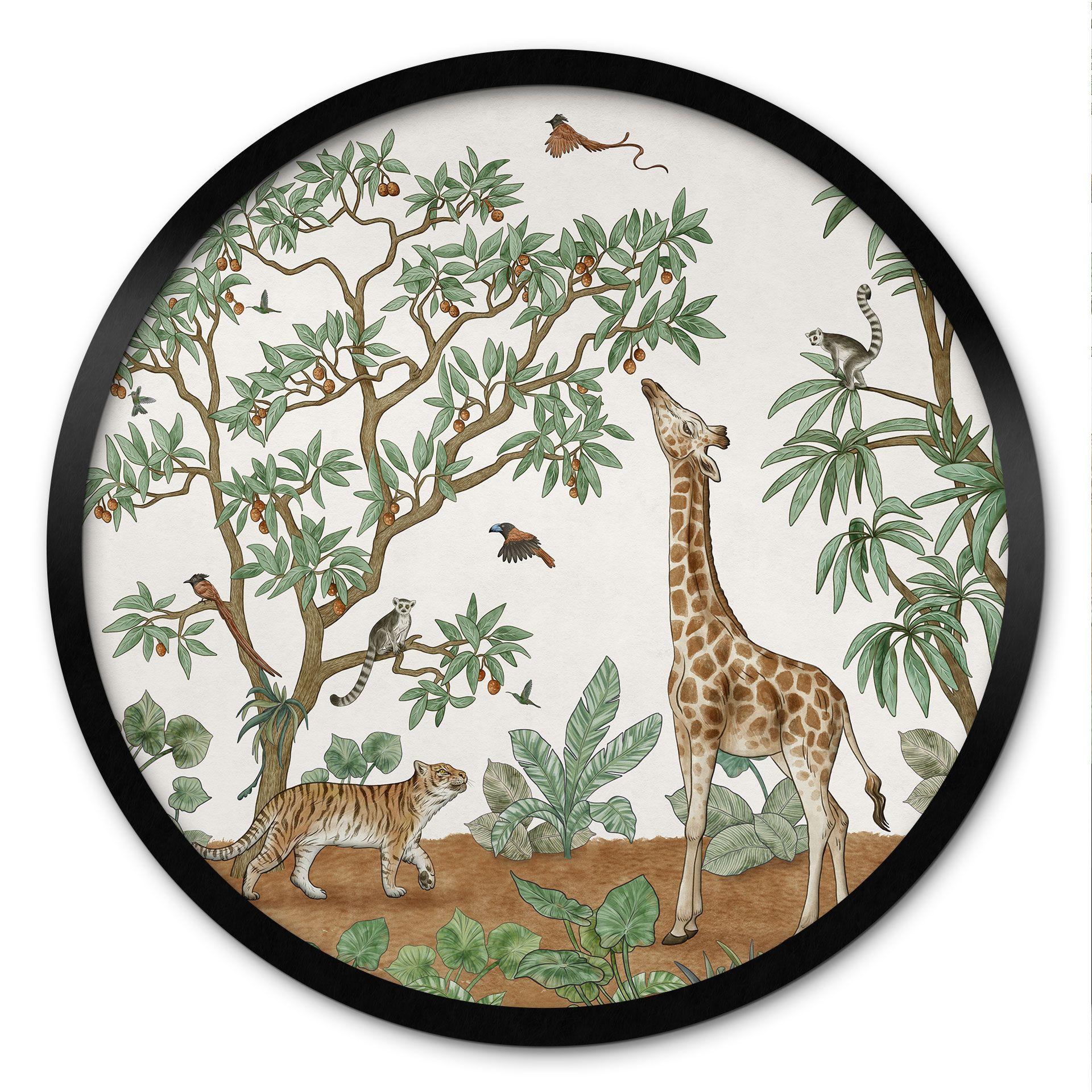 Póster objeto oculto animales de la selva - Kikki Belle - Redondo