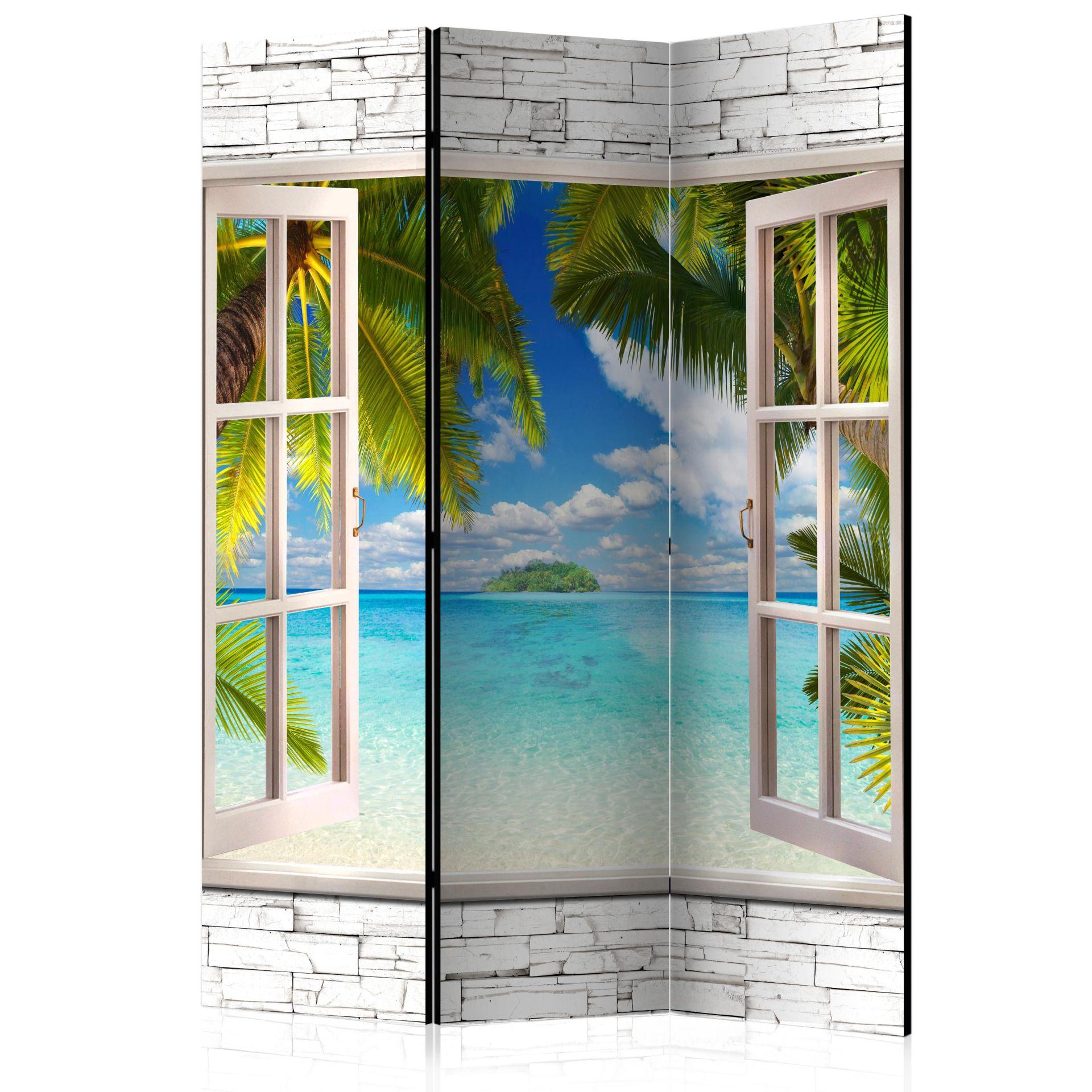 Screen room divider - Dream island, 3-delt - 135x172 cm