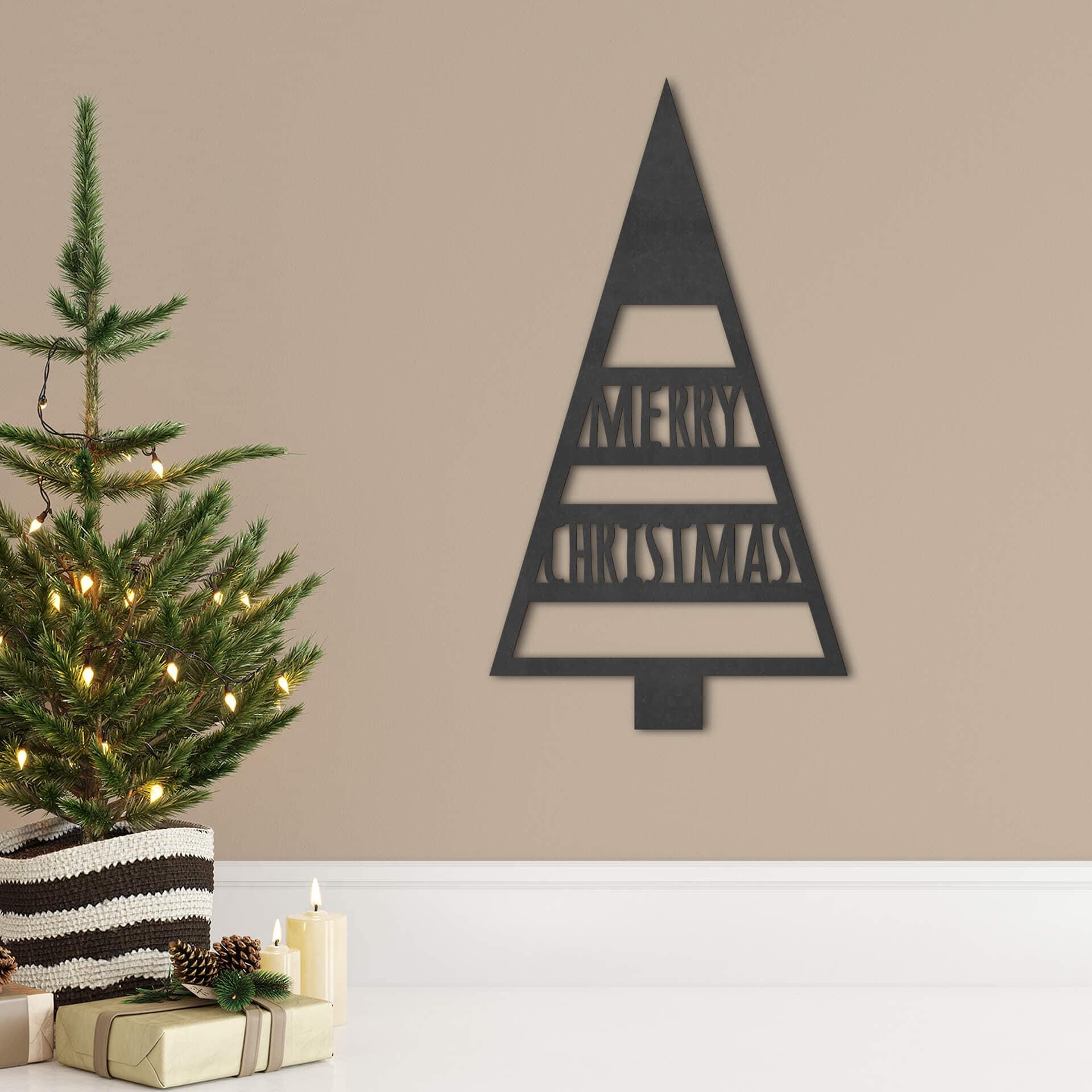 Decoración en madera - Árbol de Navidad Feliz Navidad - MDF