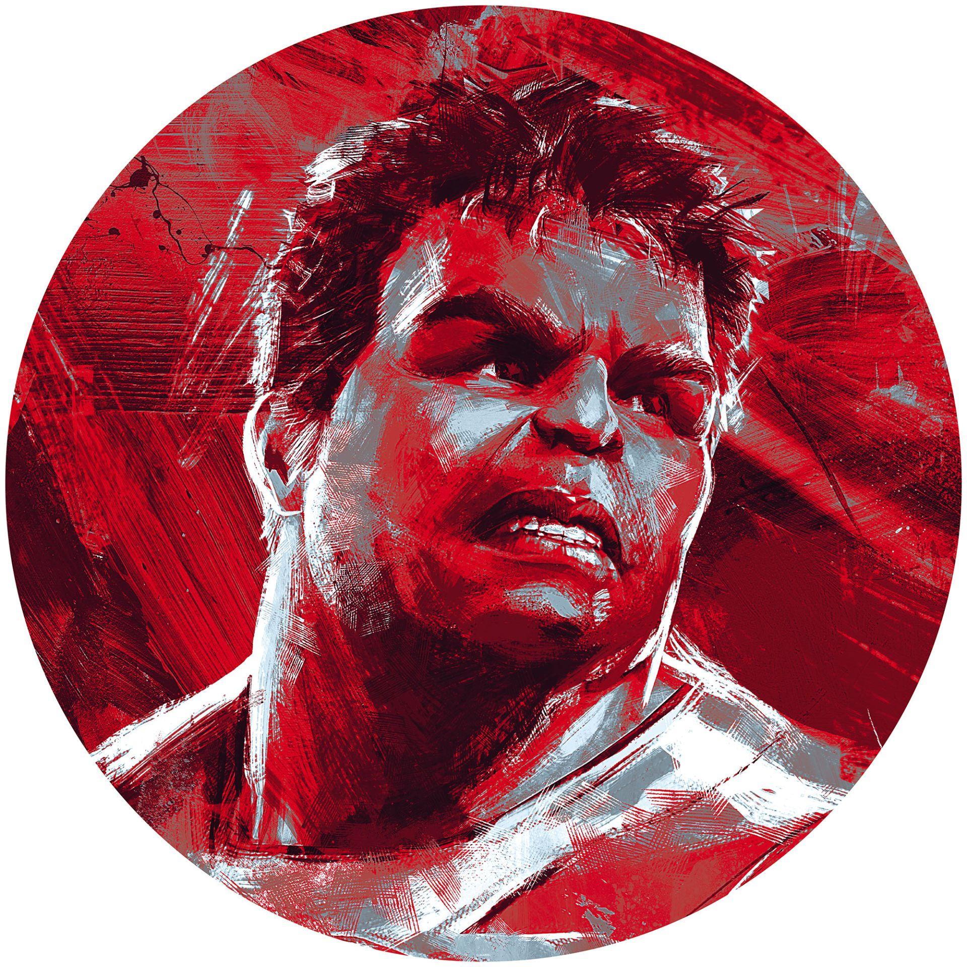 Selvklæbende non-woven tapet - Avengers maleri Hulk - 125 x 125 cm