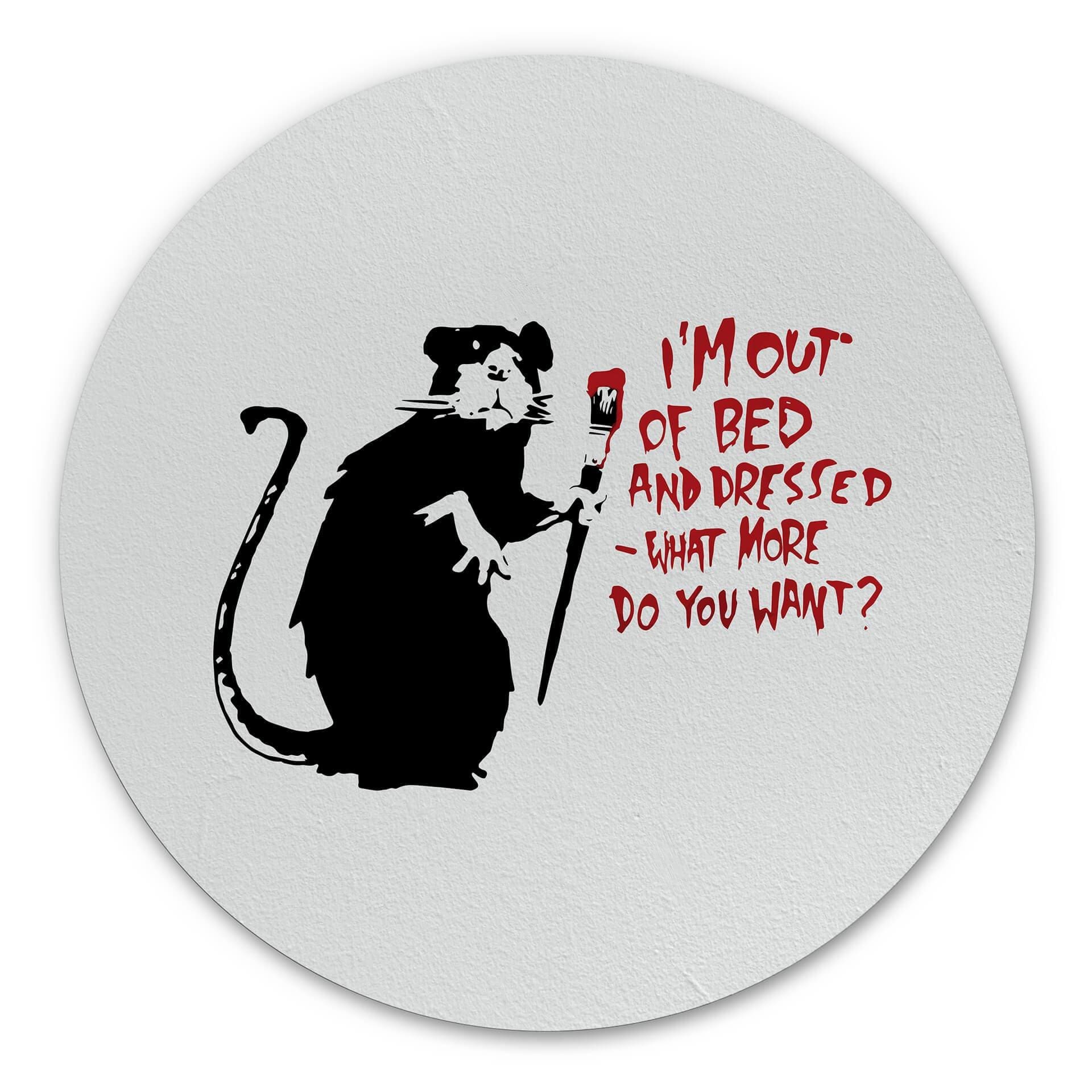 Tableau sur alu-Dibond rond Banksy - Out of bed