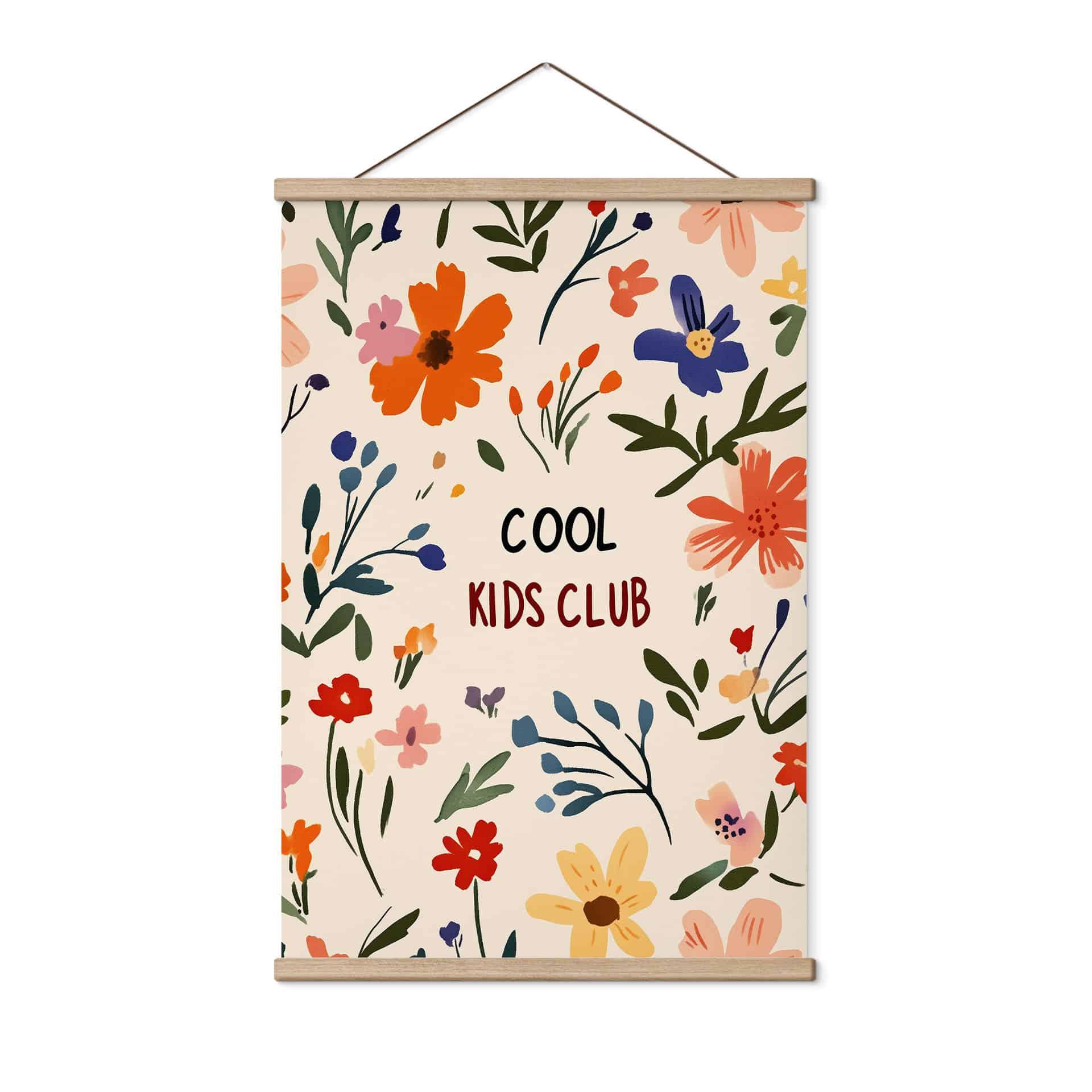 Tekstil plakat Cool Kids Club Farverige blomster - Treechild