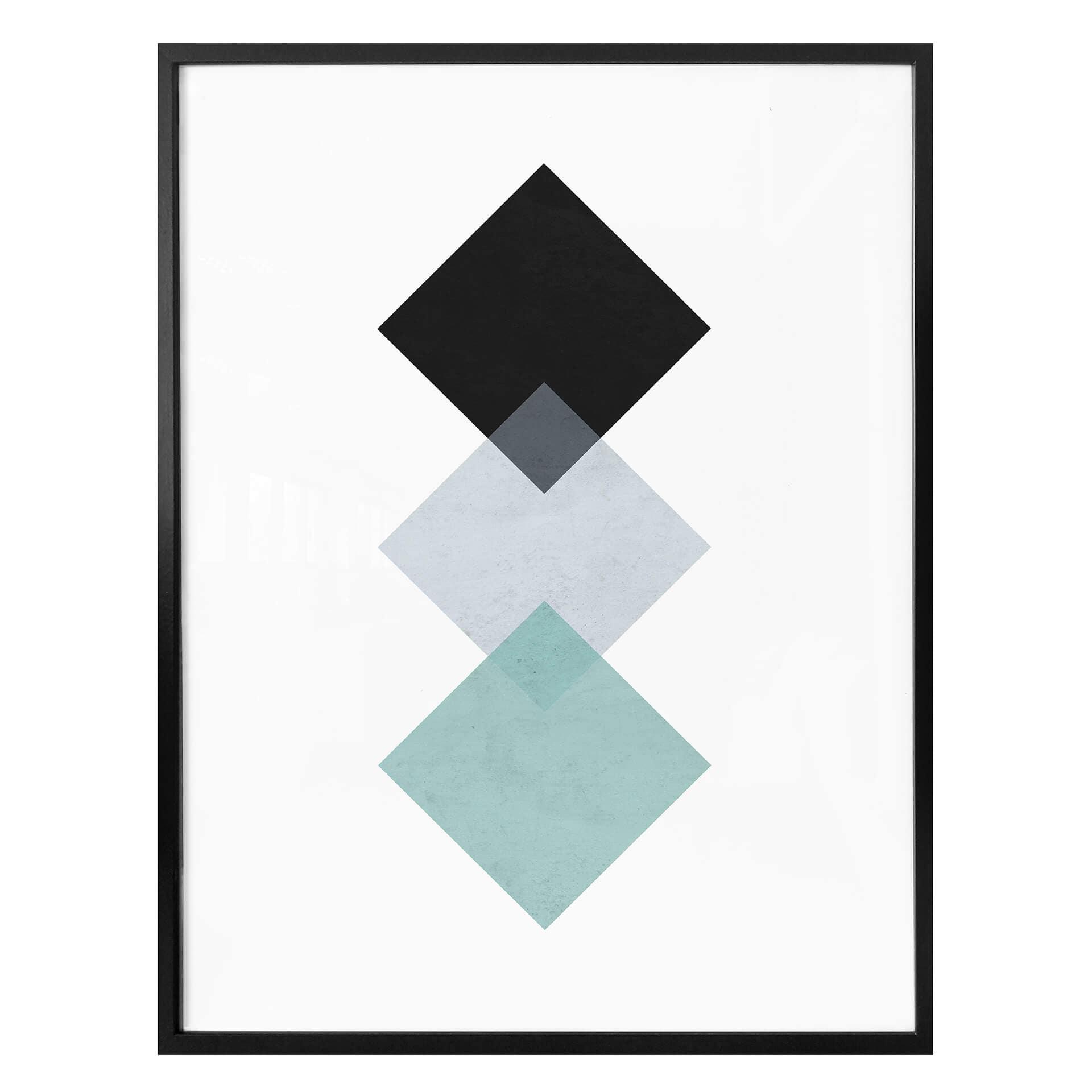 Plakat - Nouveauprints - Squares aqua