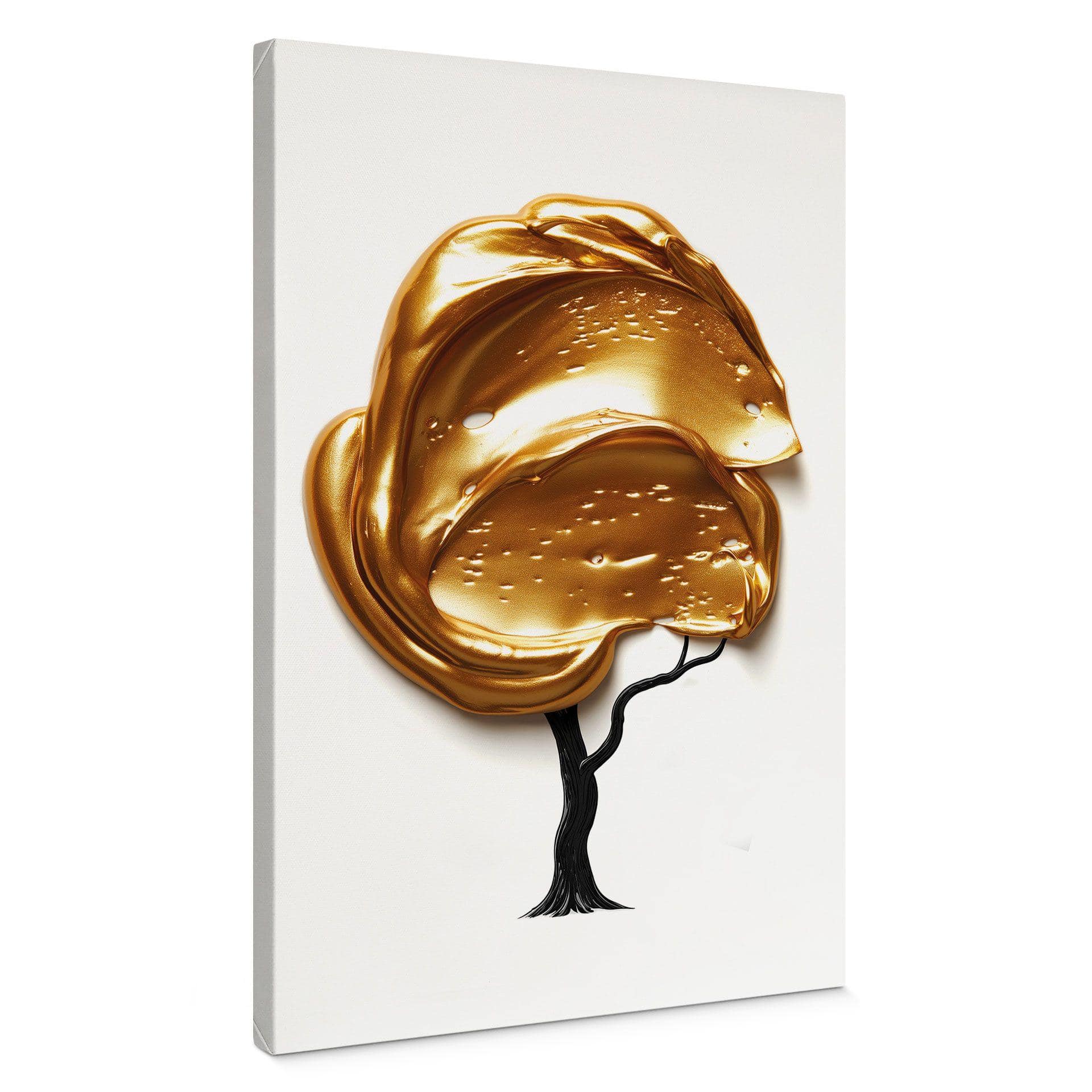 Lienzo árbol con copa dorada 3D - Mielu