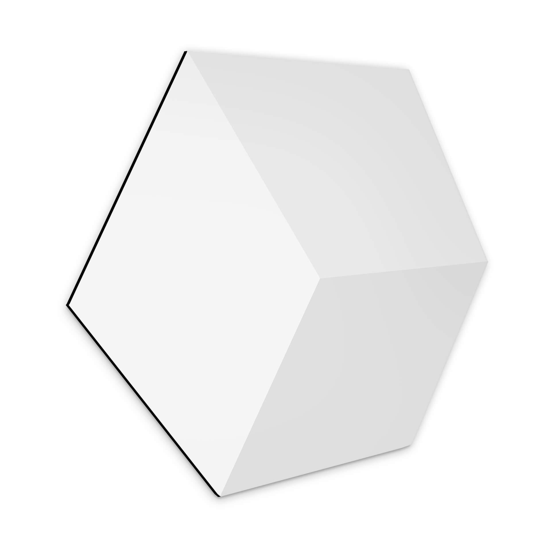 3D Hexagon Alu-Dibond - Hvid