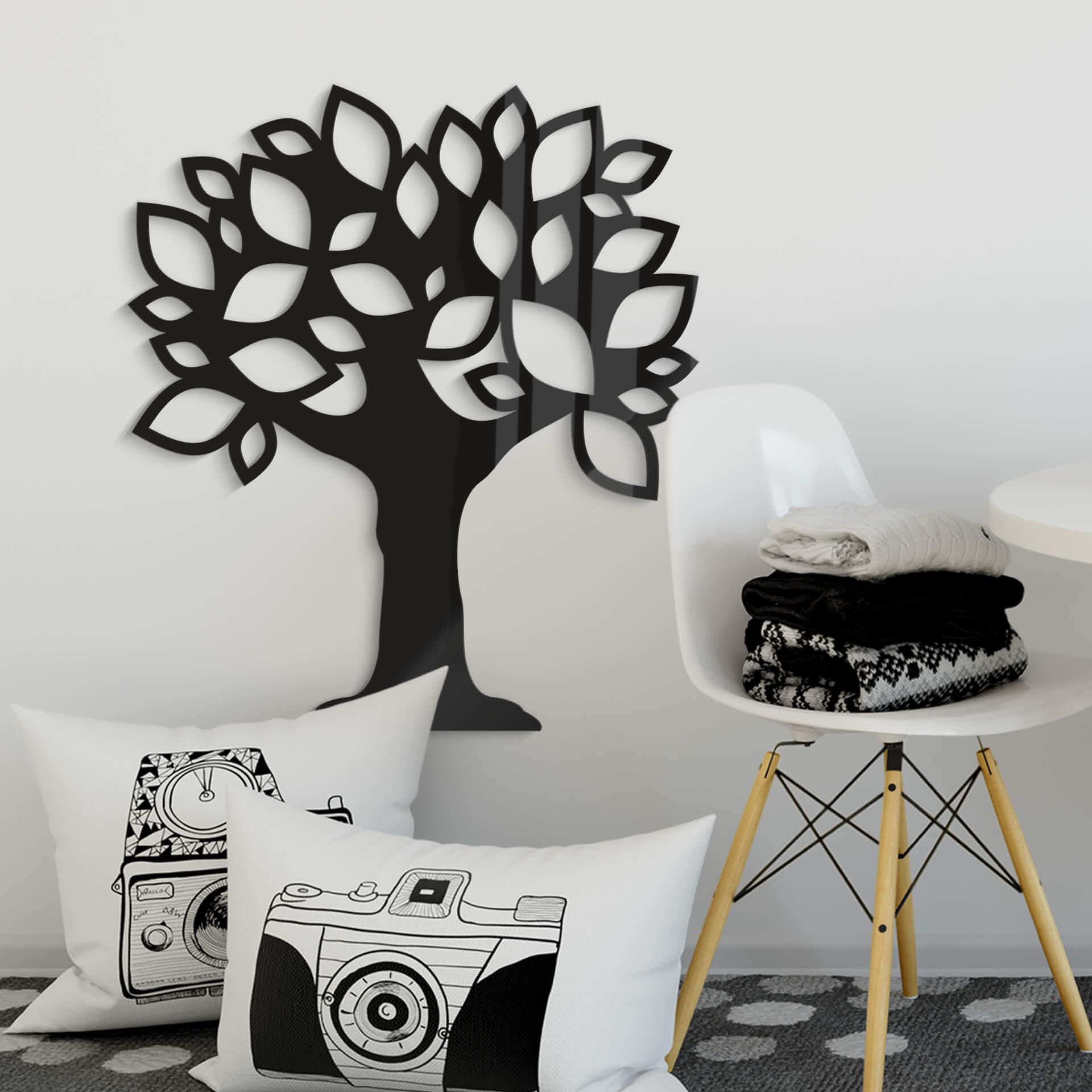 Decoración acrílica árbol con hojas
