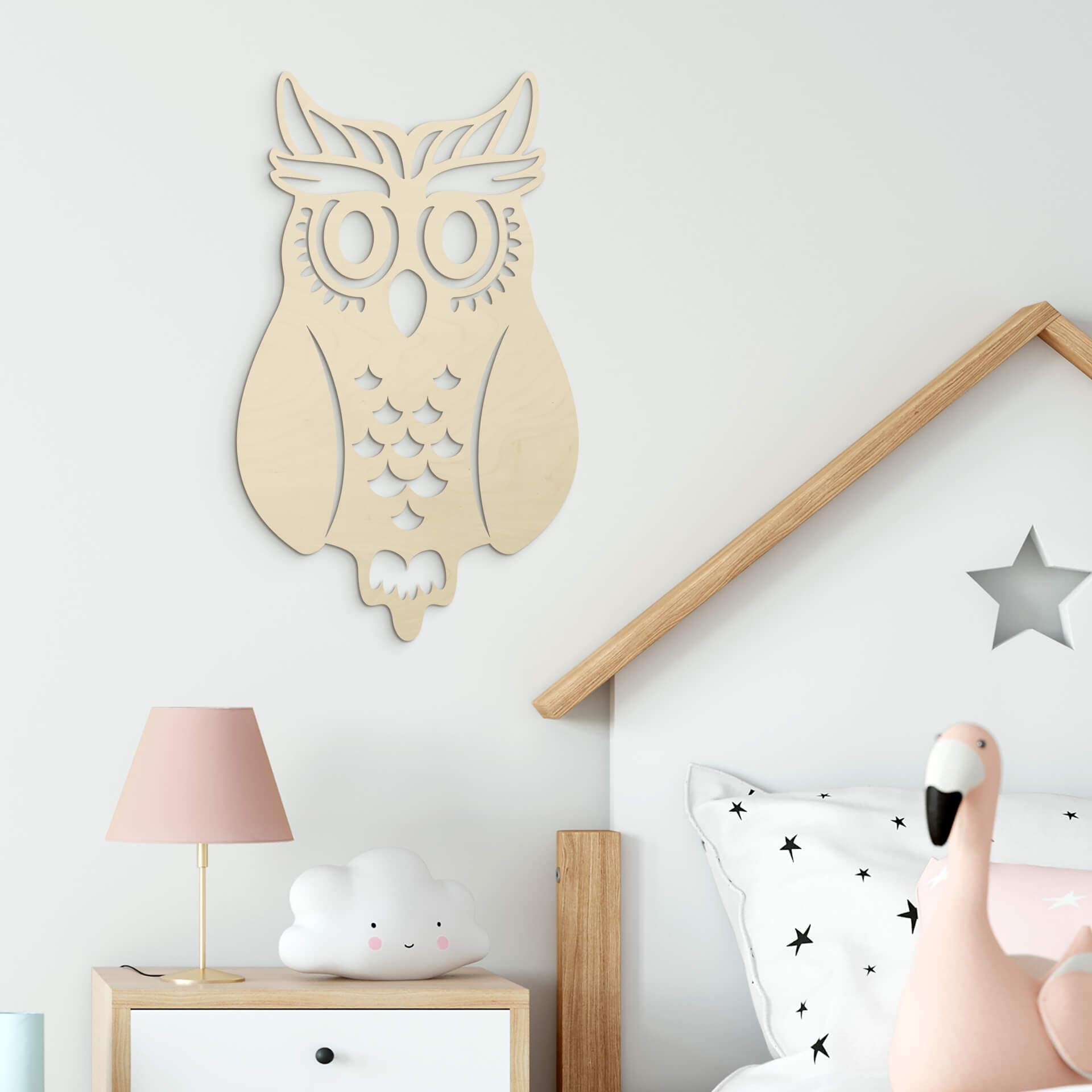 Décoration en bois - Hibou - Placage de peuplier
