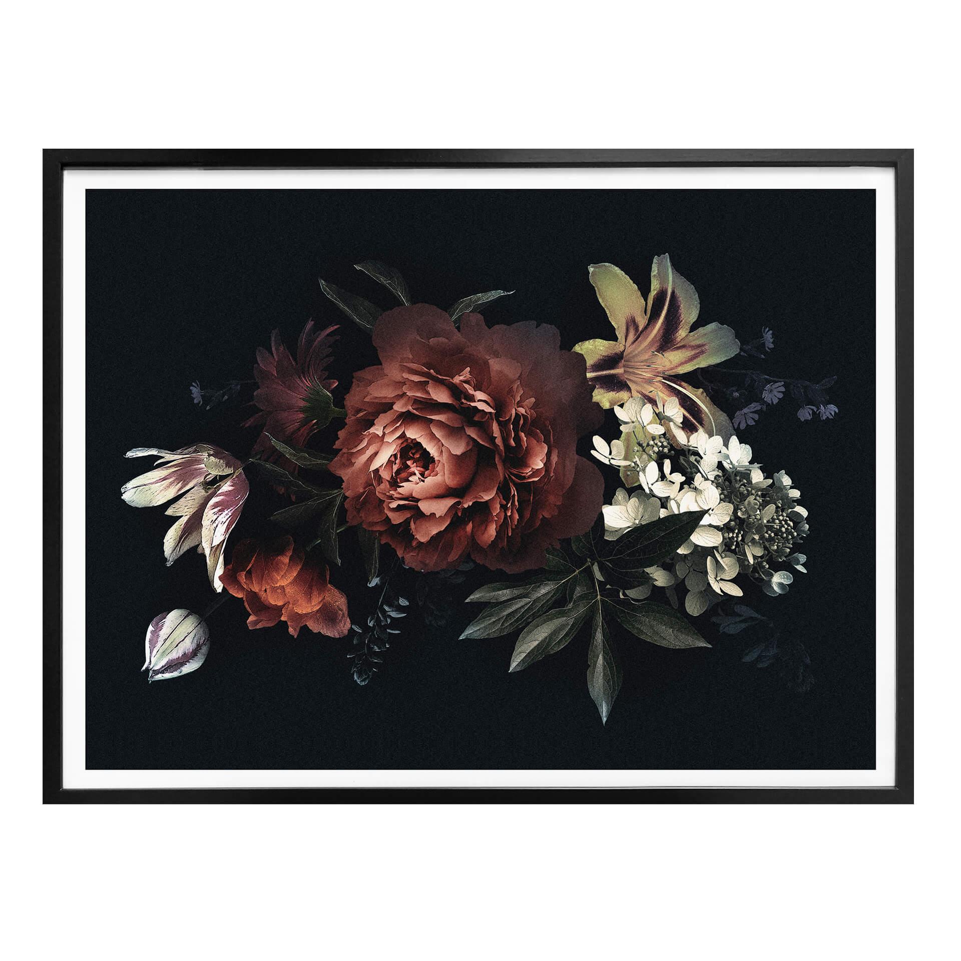 Plakat - Rød buket blomster