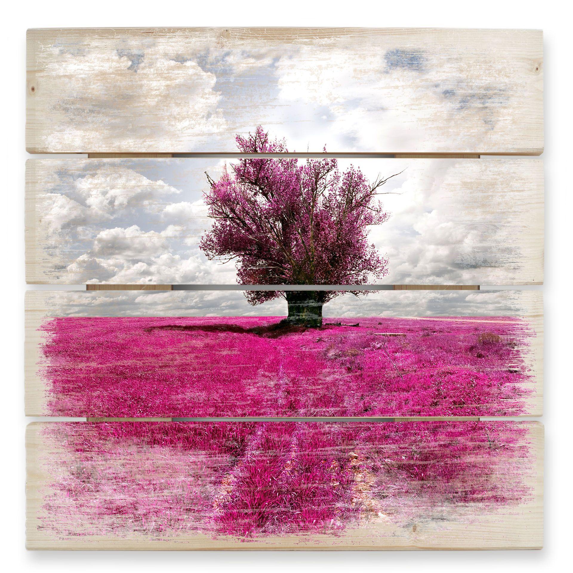 Cuadro de madera El arbol solitario - 40x41,5 cm