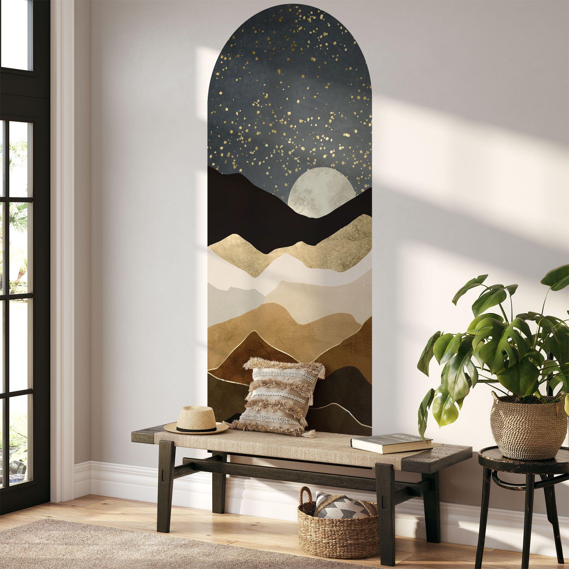 Wallsticker rundbuevægpanel gyldne stjerner - SpaceFrog Designs - smal