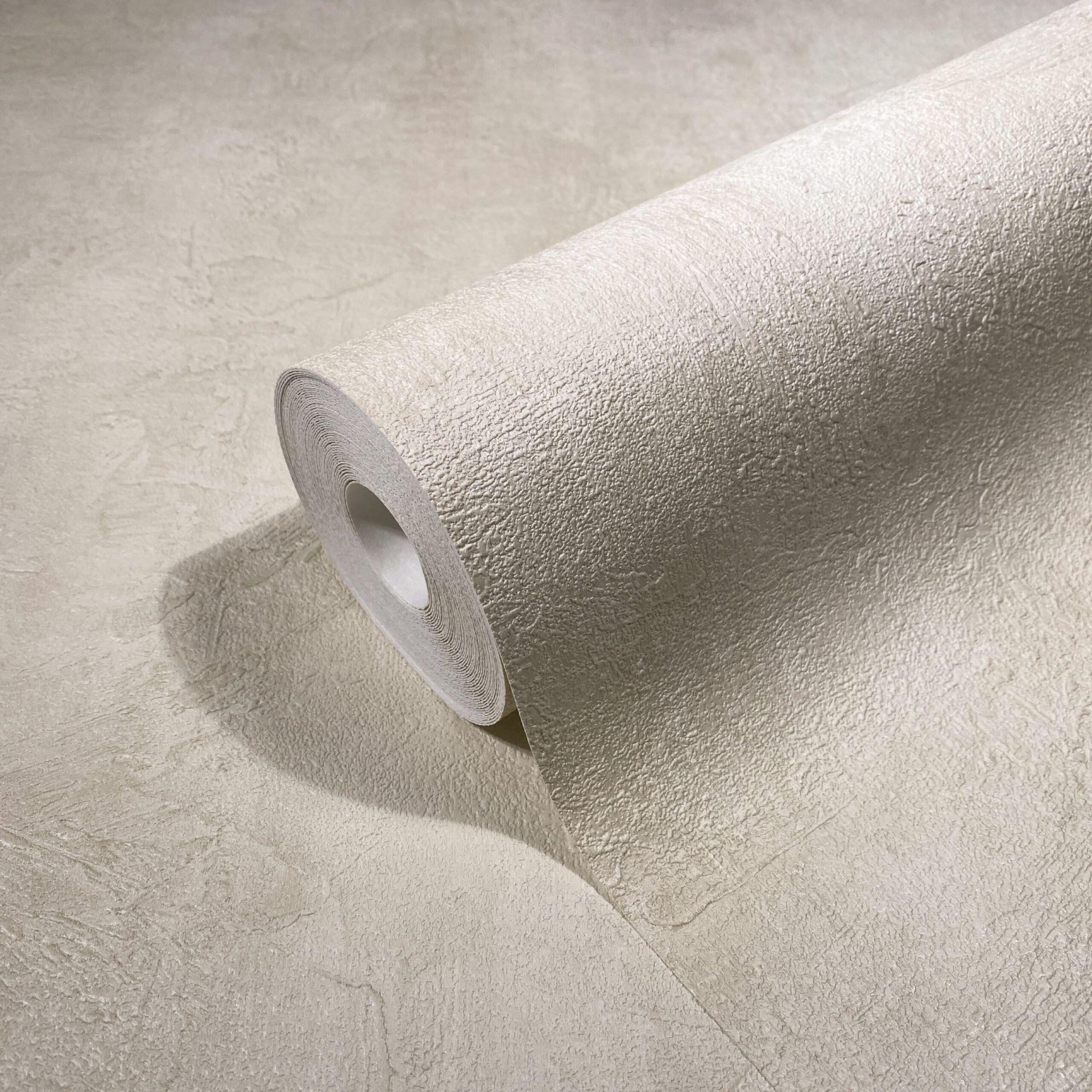 Non-woven tapet i betonlook, ensfarvet beige Tekstur 