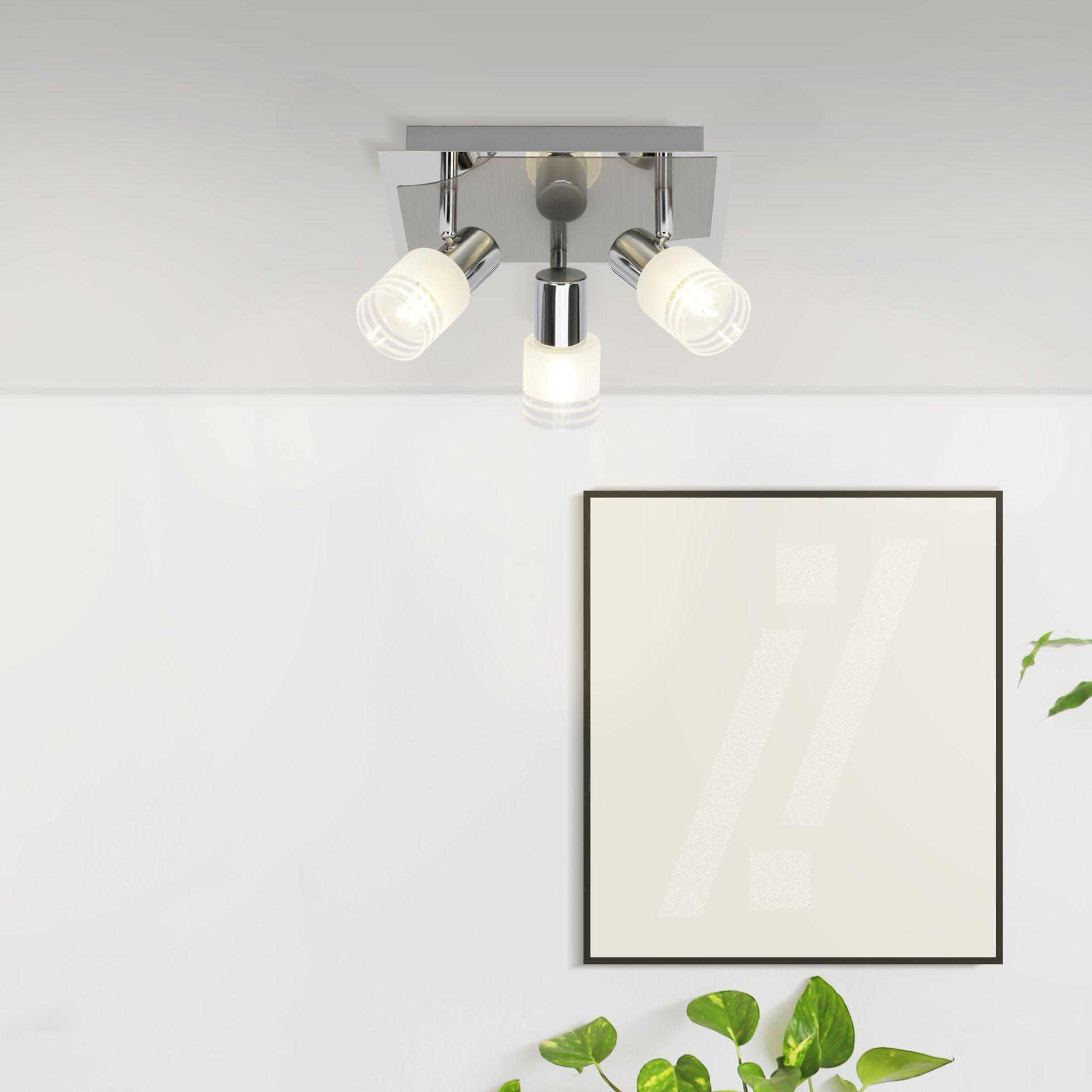 Spotrondell Lana, metallic, 4, 14,5 x 30,5 cm, Glas Strahler