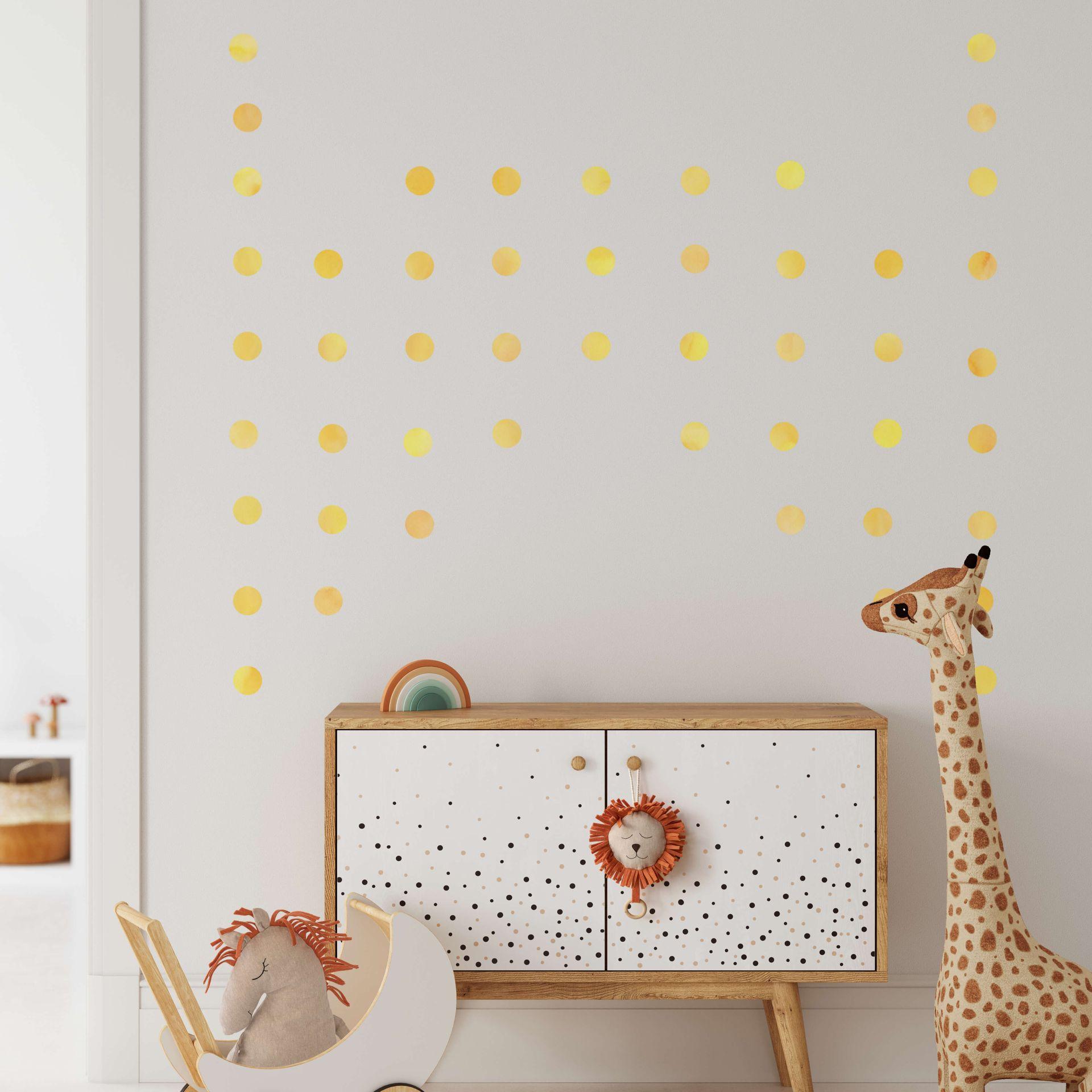 Muursticker set stippen - Geel (50 stickers)