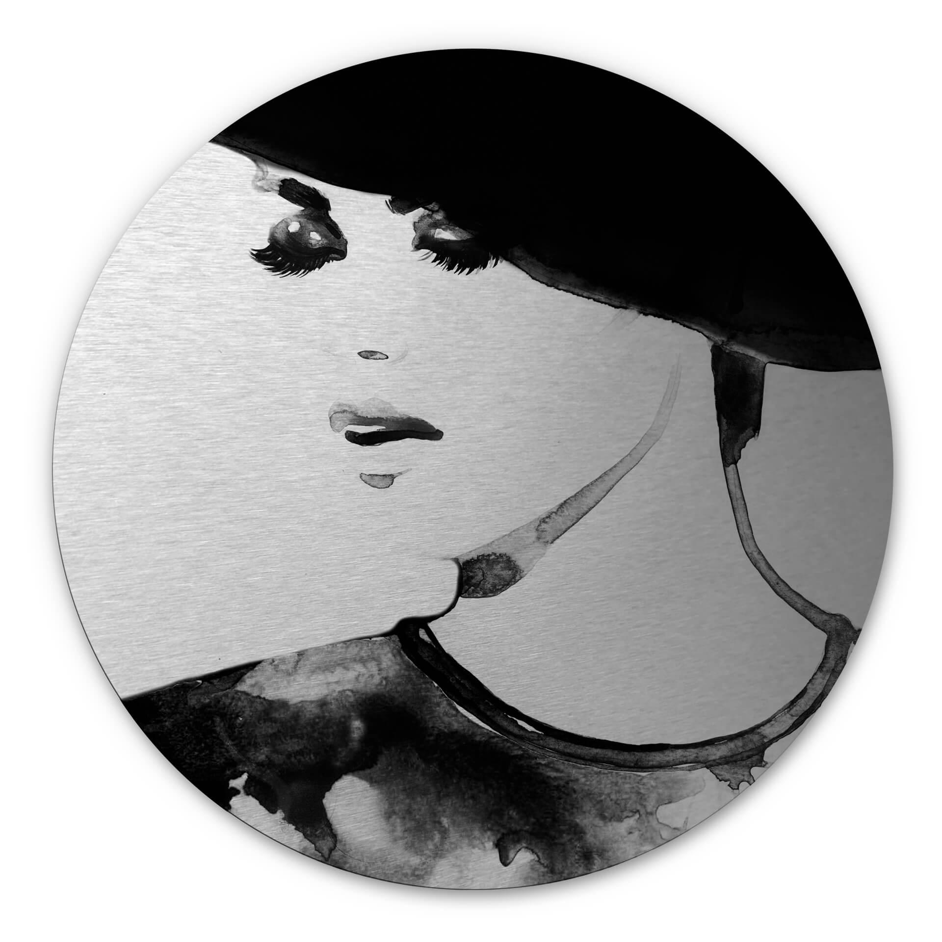 Wandcirkel Alu-Dibond Fashion Victim - zilver effect
