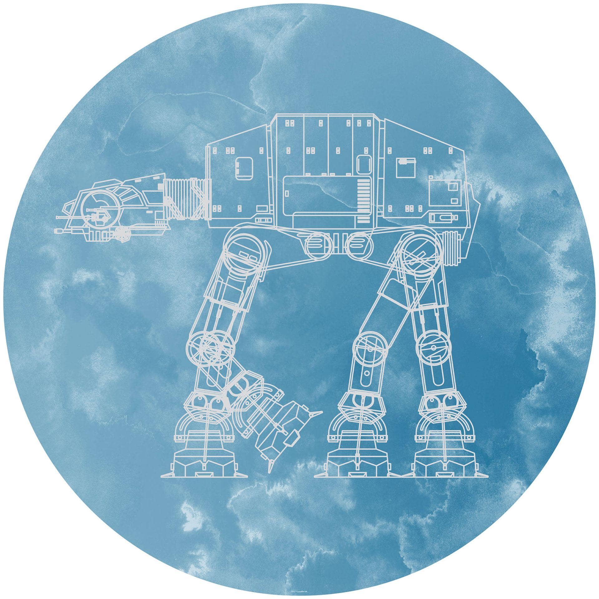 Selbstklebende Vlies Fototapete - Star Wars AT-AT - 125 x 125 cm