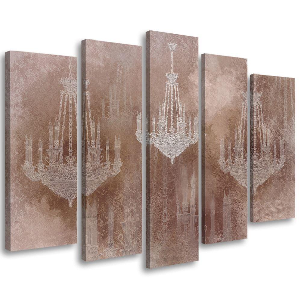 Canvas print 5 dele, lysekrone