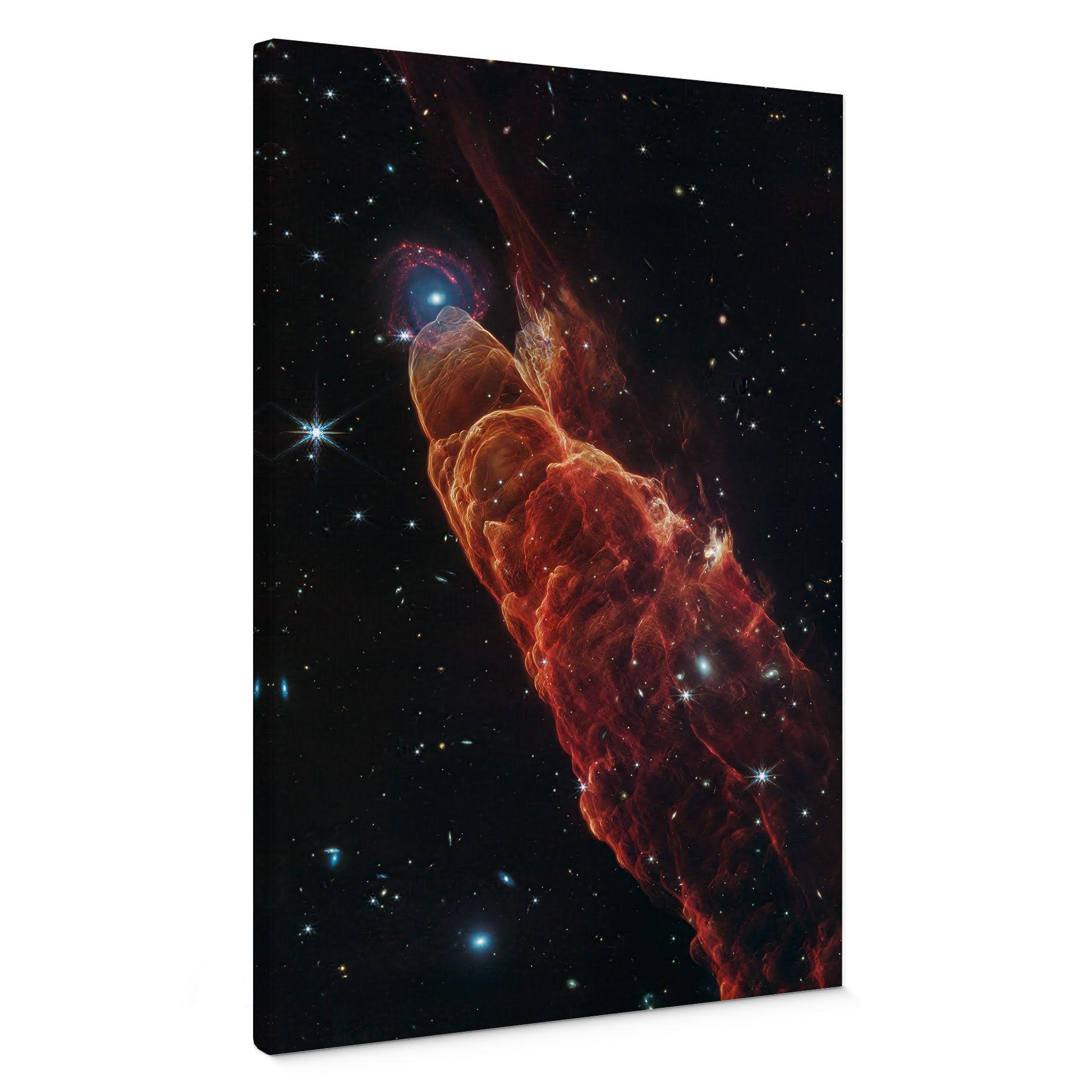 Lienzo Telescopio James Webb - Huracán cósmico Herbig Haro 49/50