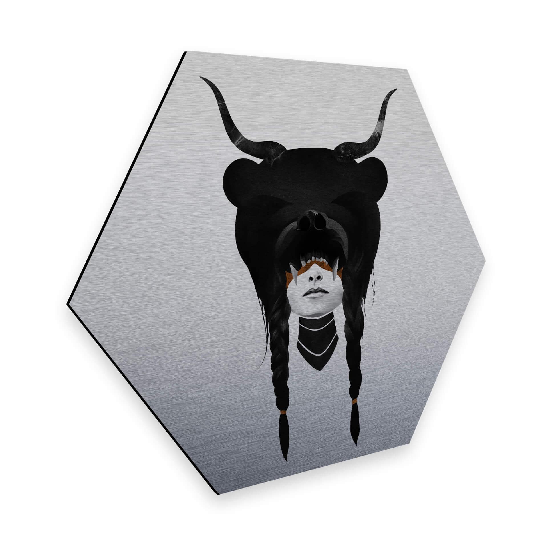 Hexagone - alu-Dibond - Effet argenté Ireland - Bear Warrior