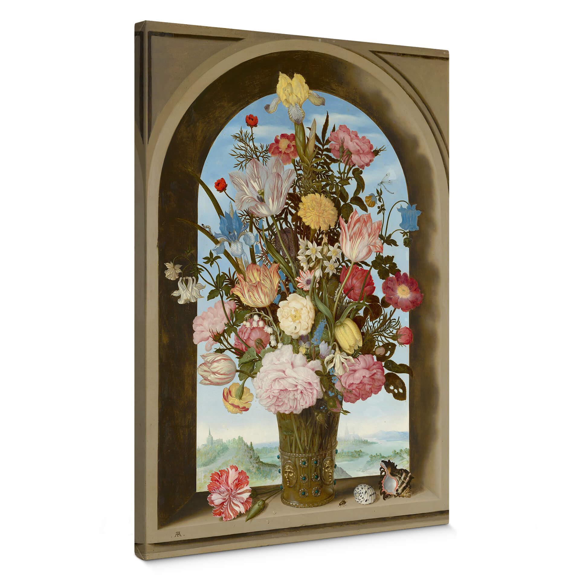 Lienzo Bosschaert - Florero en el hueco de una ventana