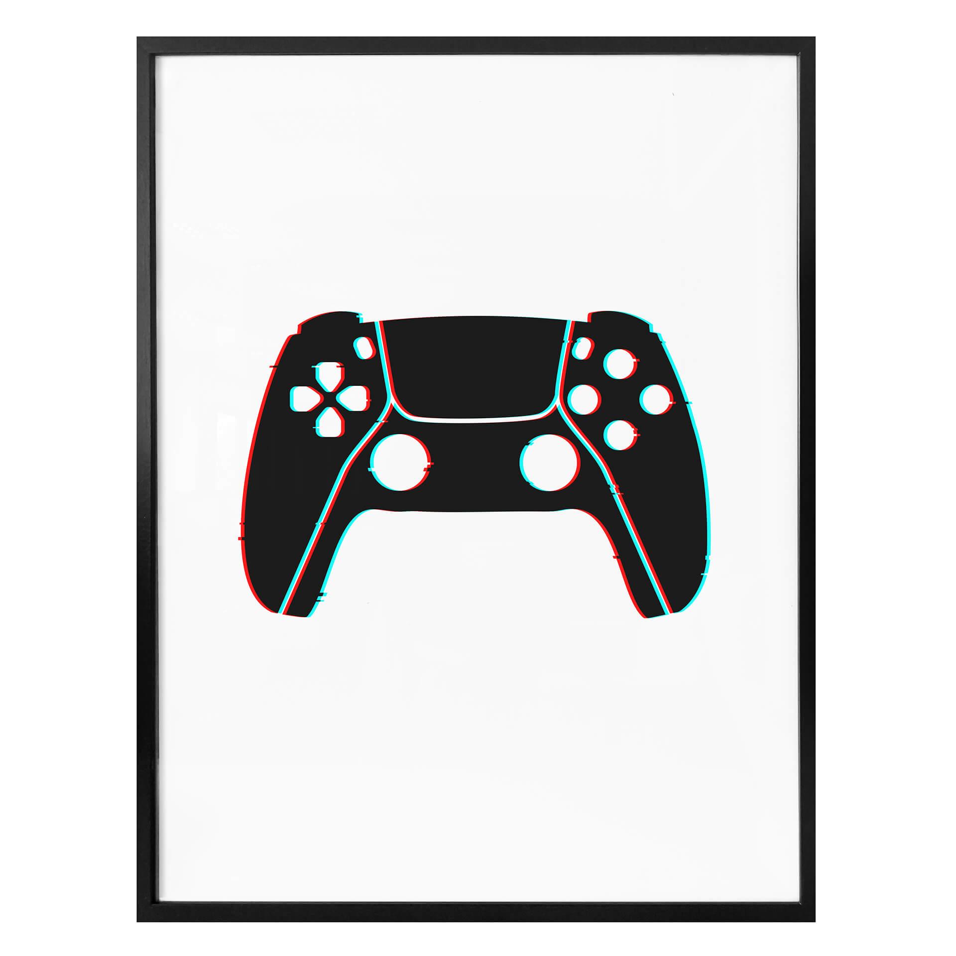 Plakat - Gaming Controller - Glitch Effekt