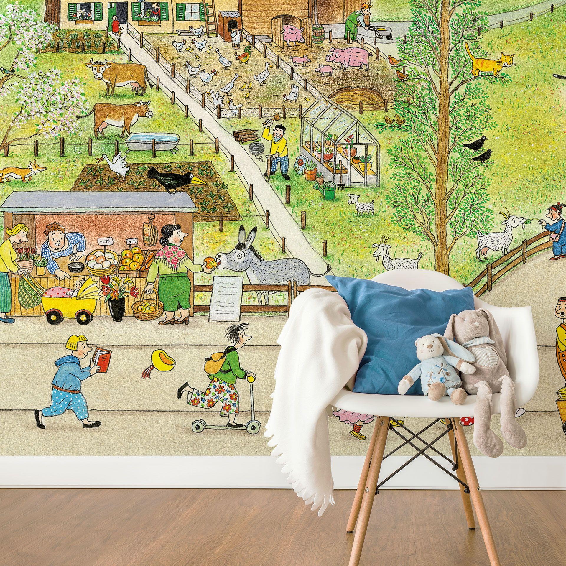 Fotobehang Wimmel - Bouwplaats in het Voorjaar