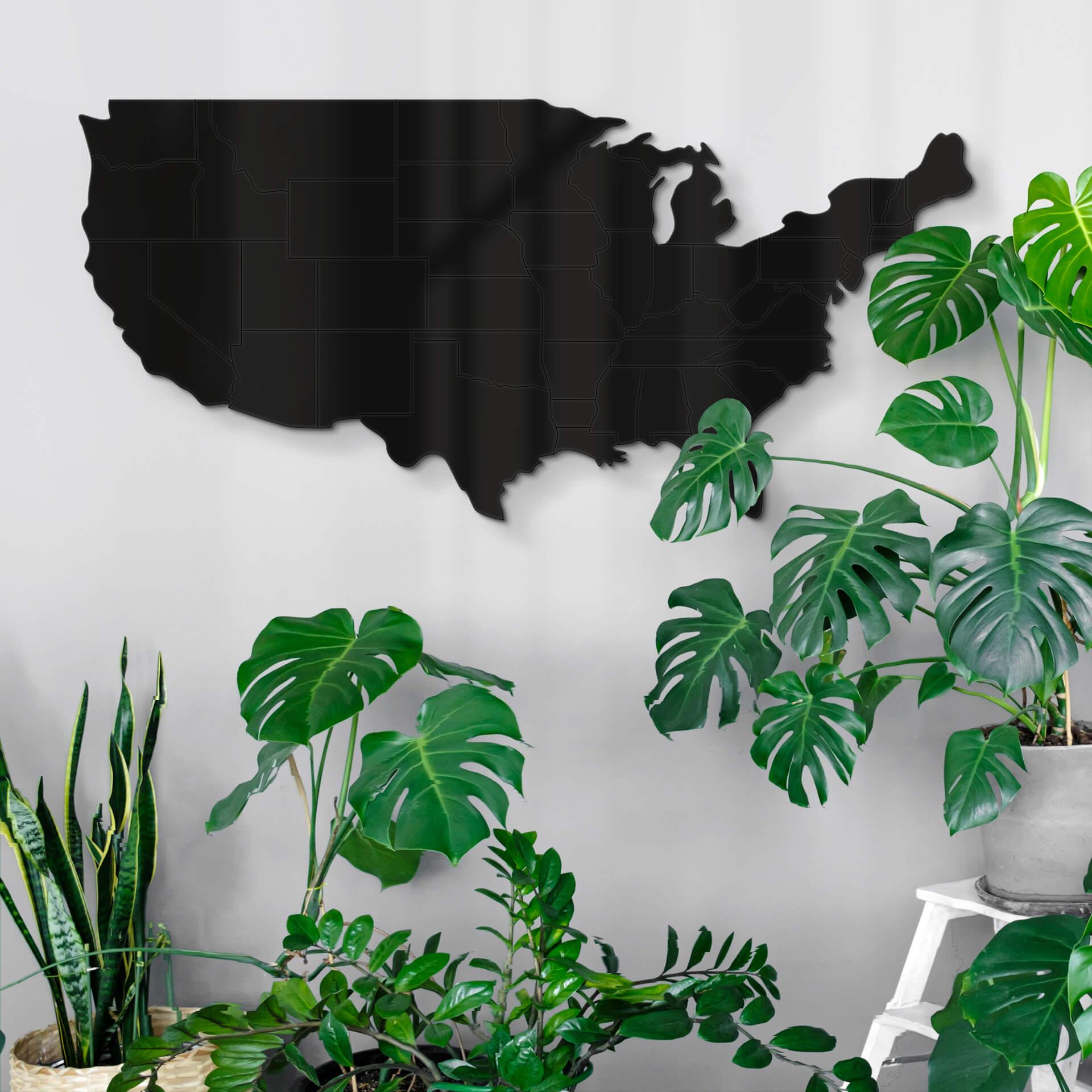 Decoración acrílica mapa EE.UU. con fronteras de los países