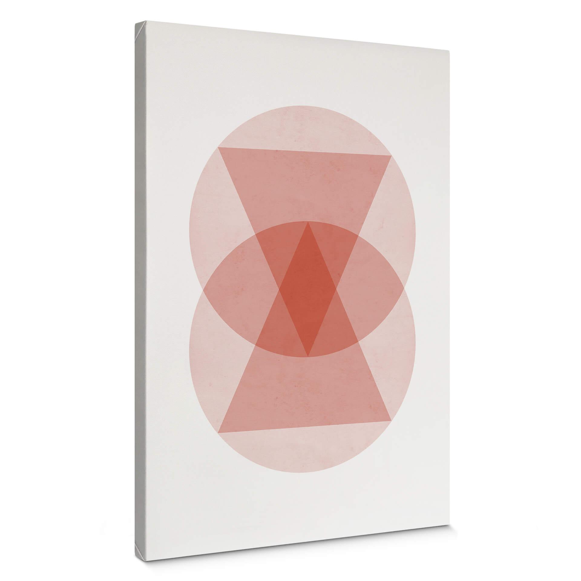 Lienzo Nouveauprints - Circulos y triangulos rosa