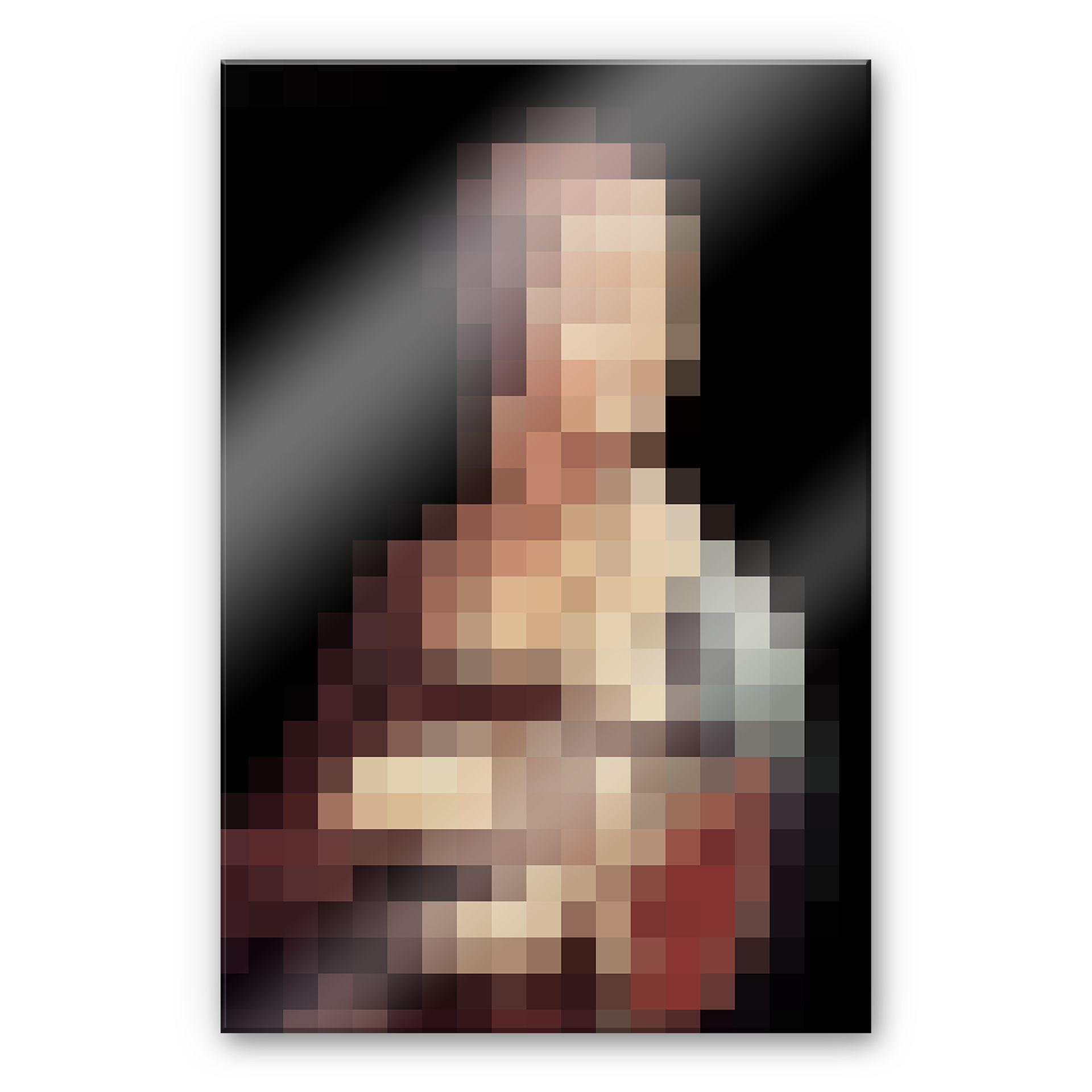 Akrylbillede Pixelart - da Vinci - Damen med hermelinen
