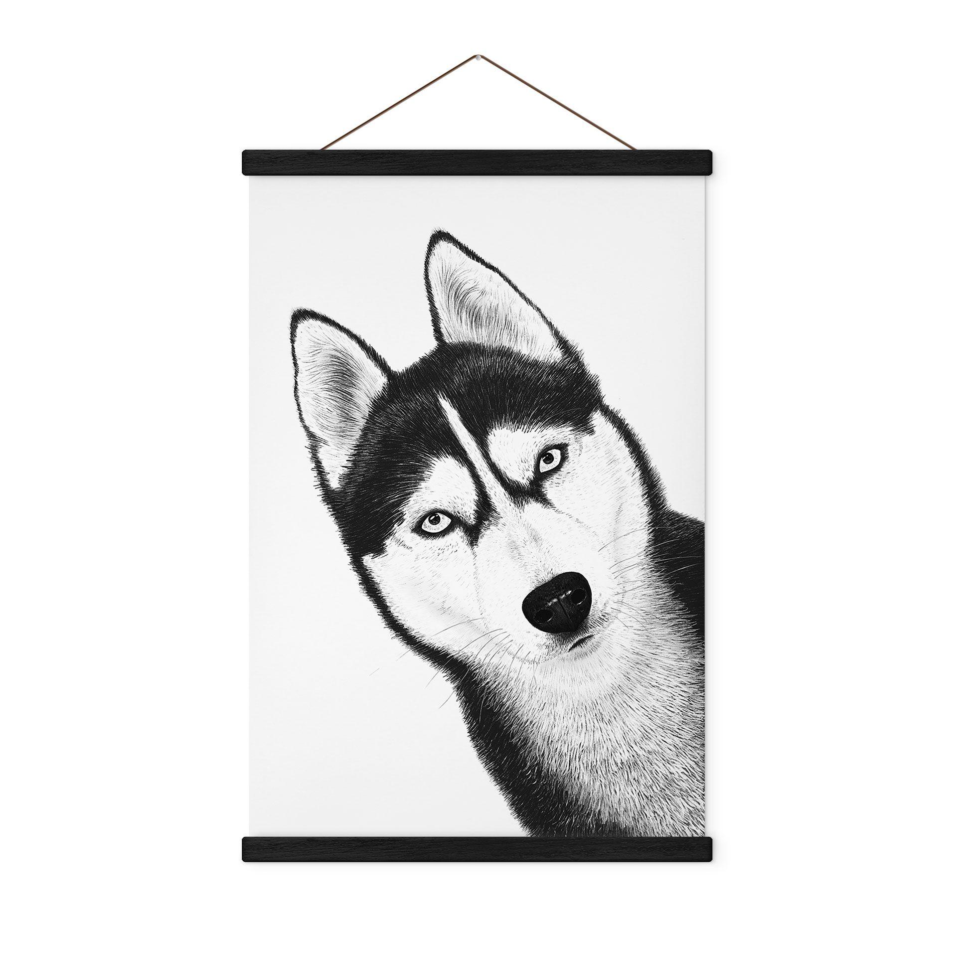 Póster de tela Husky siberiano - retrato de perro - Korenkova