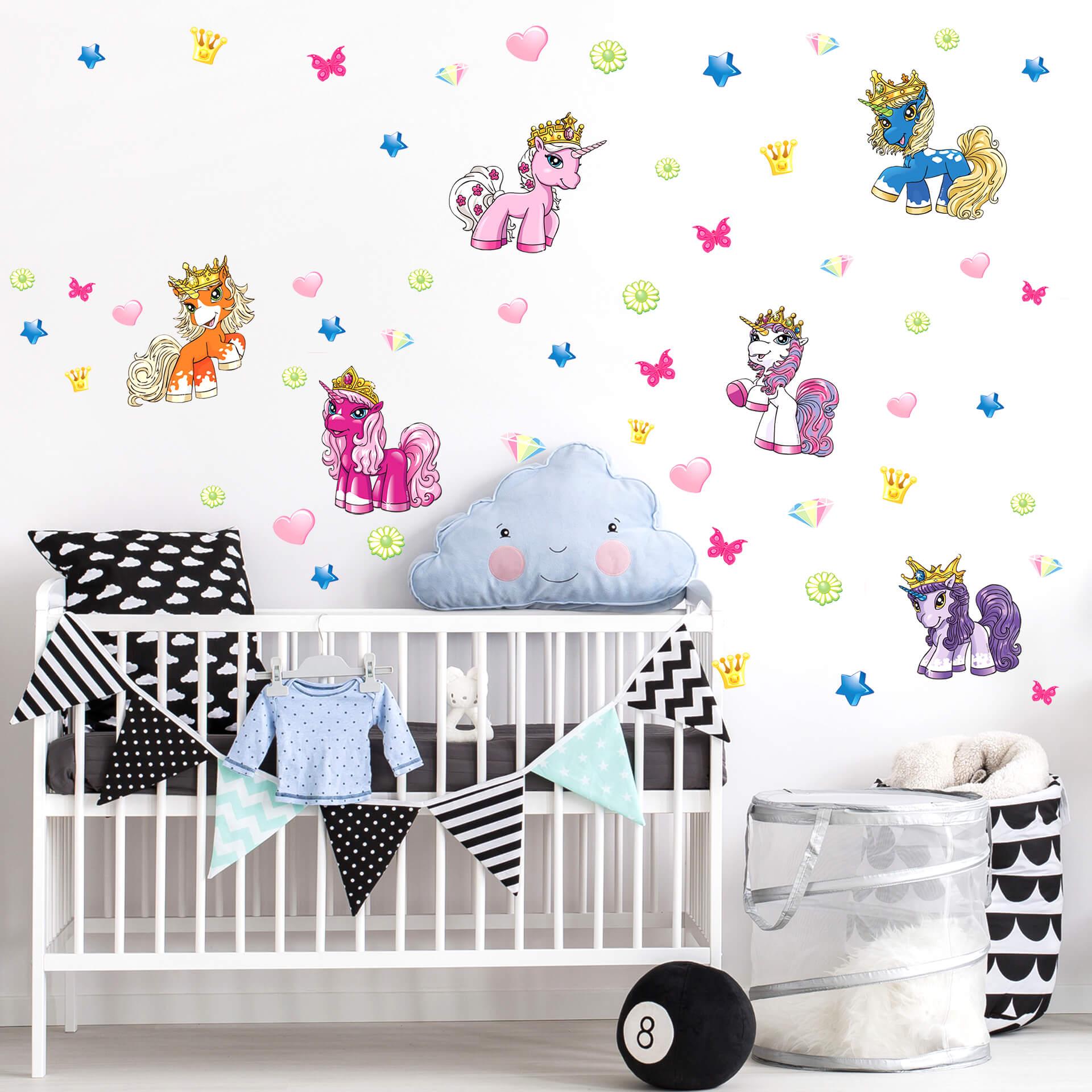 Wallsticker Filly Unicorn Crystalia Sæt