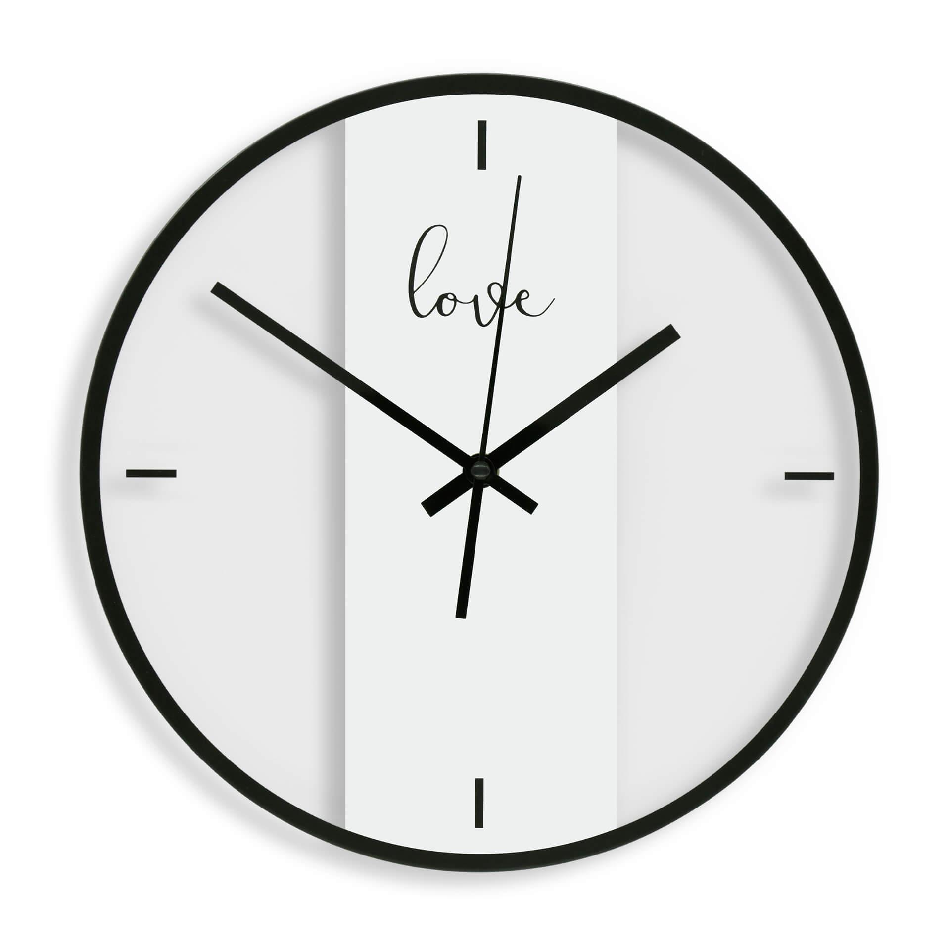 Glazen Wandklok Love