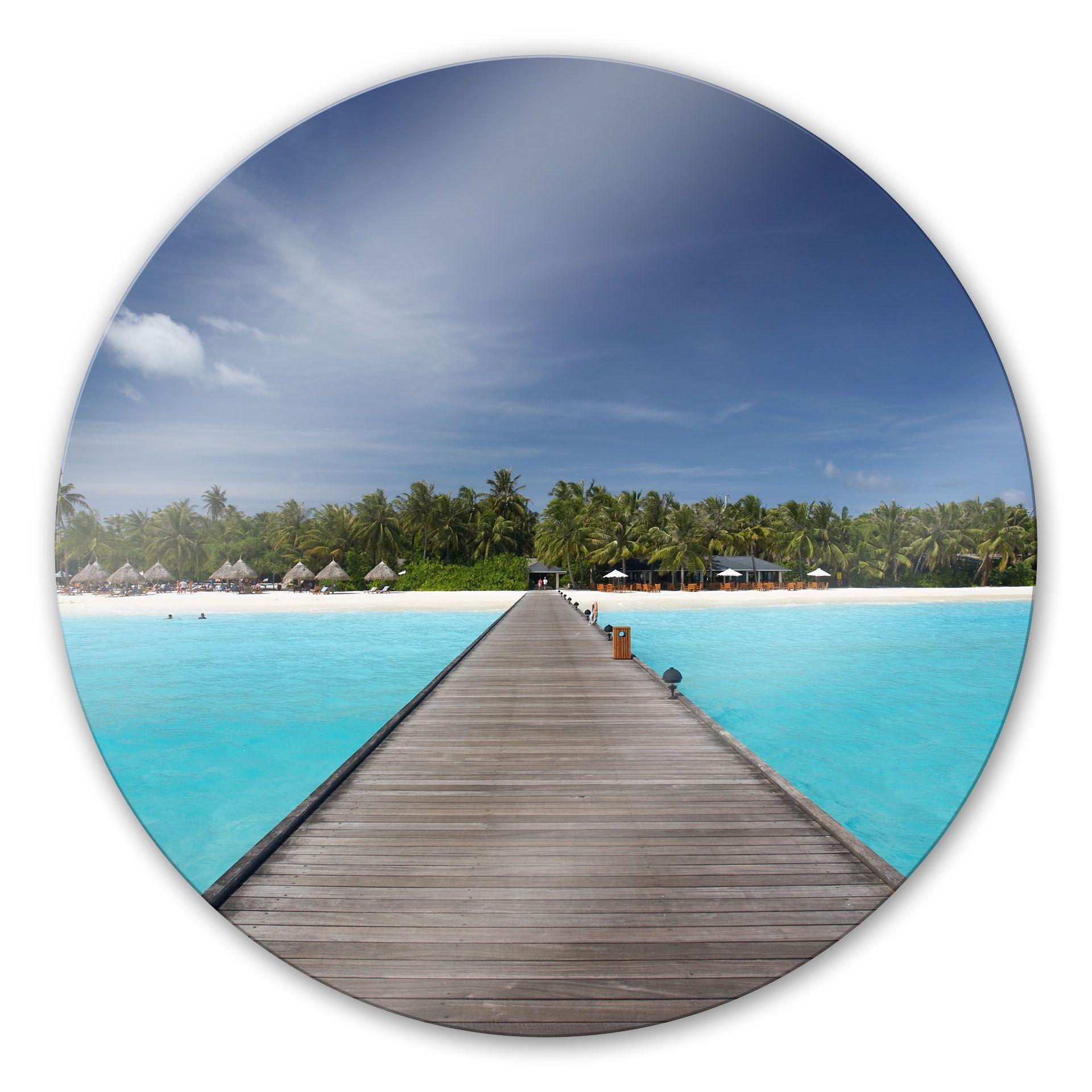 Tableau en verre - Caraïbes - rond