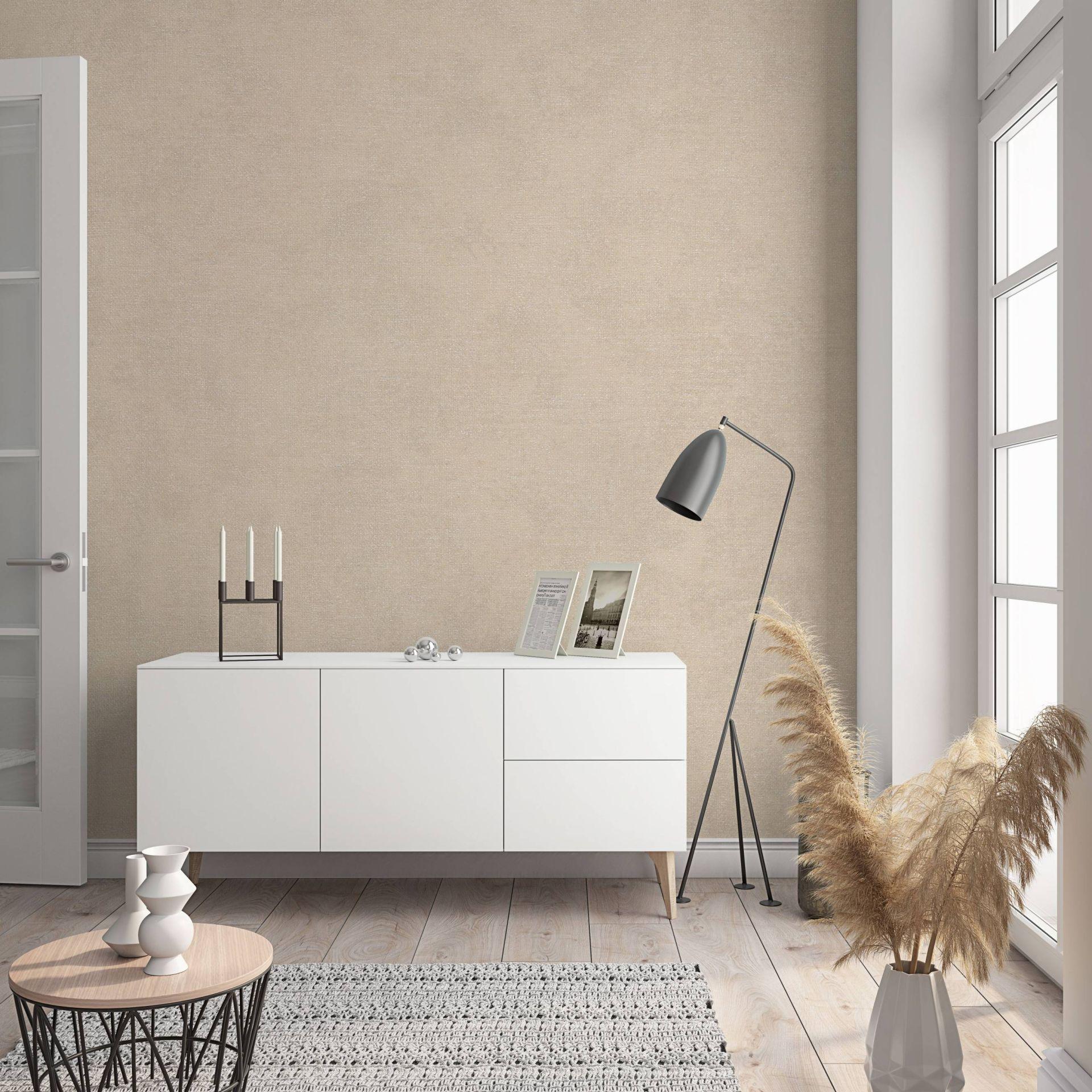 Ensfarvet tapet, non-woven vægbeklædning Shades beige
