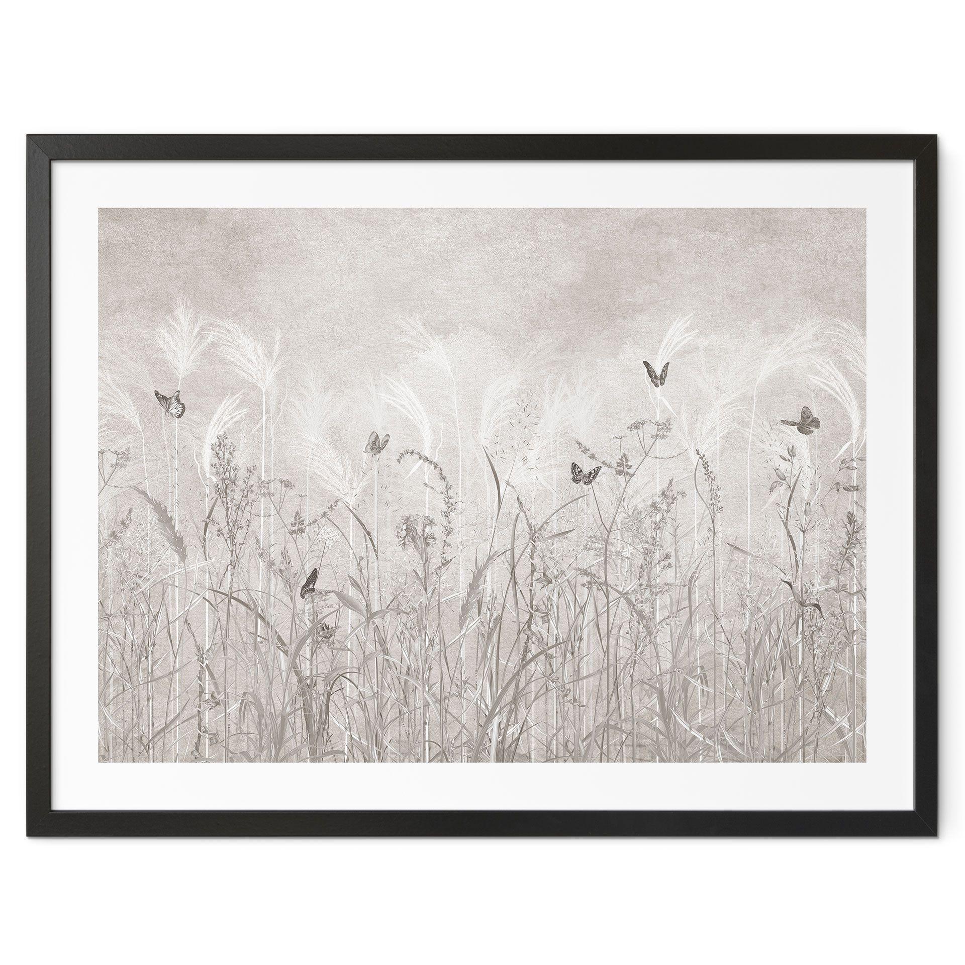 Poster wilde bloemenweide met vlinders in Scandinavisch ontwerp - Ms Tiff