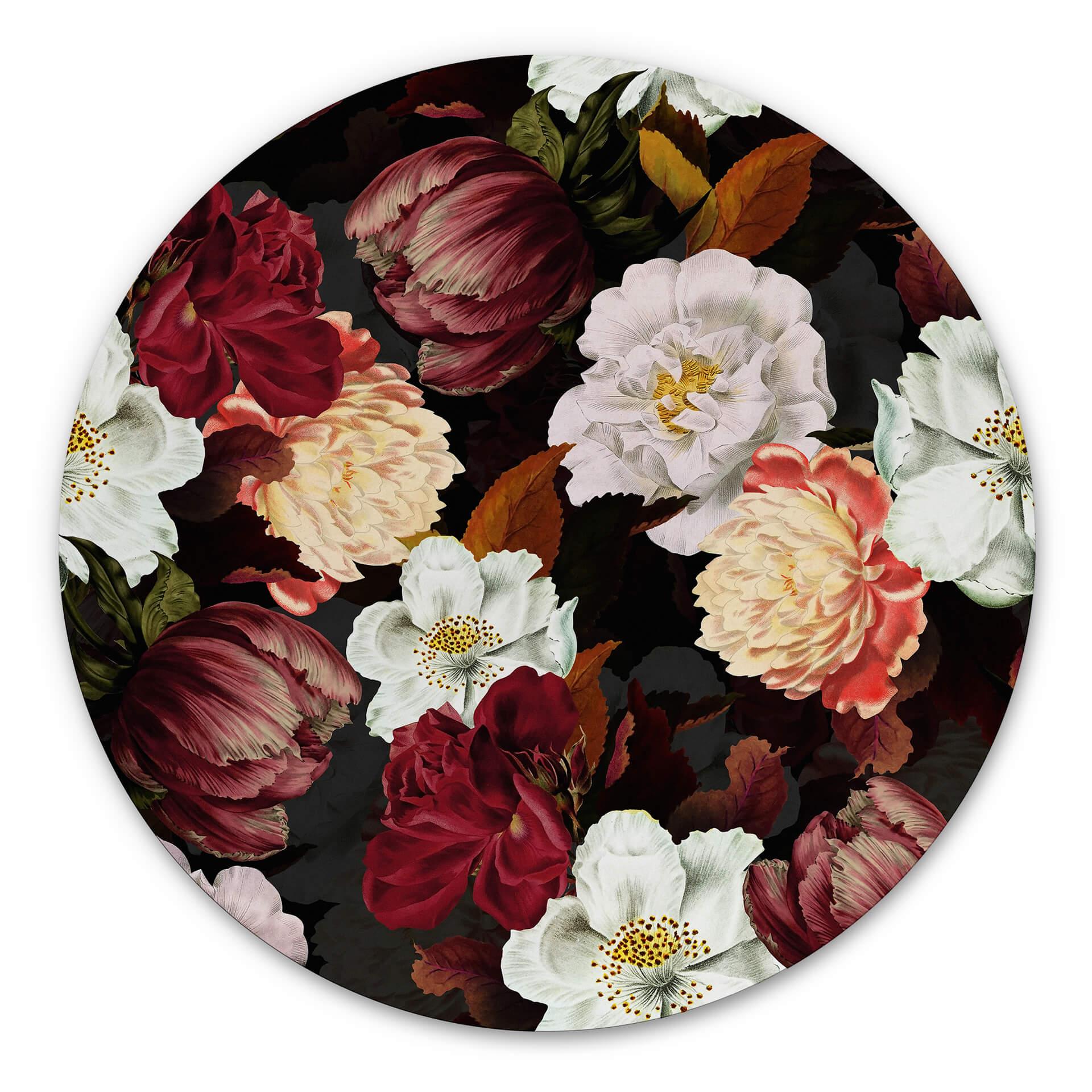 Alu-Dibond UN Designs - Blomsterarrangement - Rund – print på aluminium (Alu-Dibond)