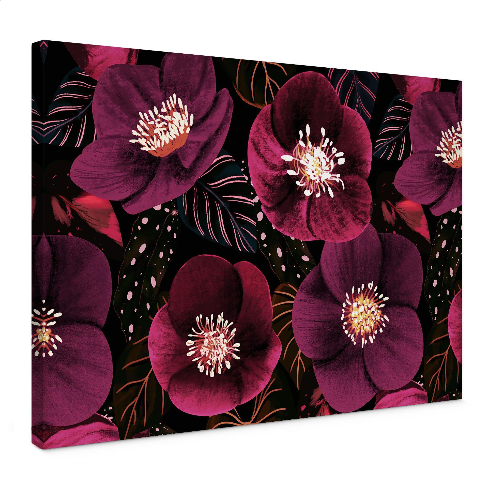 Canvasbillede Blomsterpragt i lilla toner - Anis-illustration