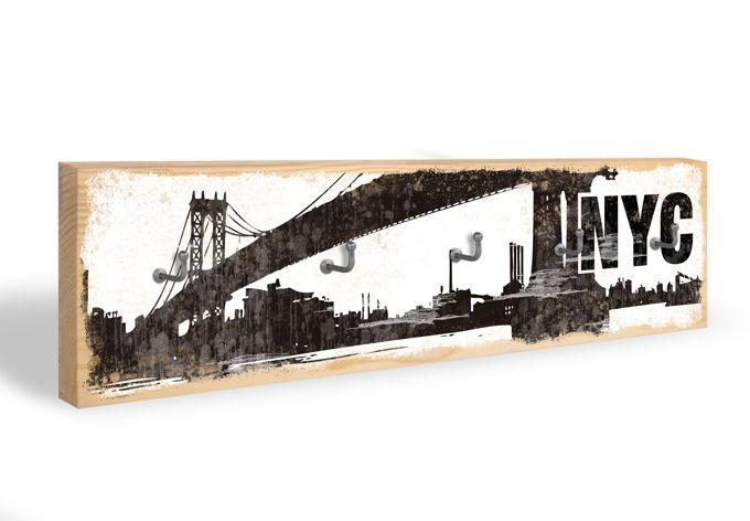 Sleutelbord NYC Skyline + 5 Haken