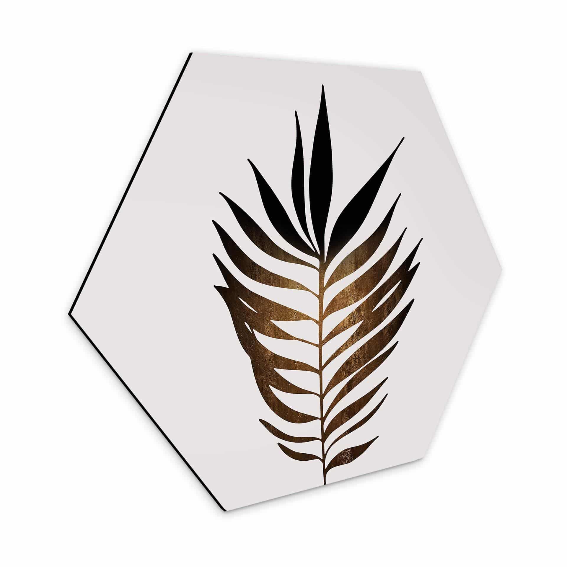 Hexagon Dibond Kubistika - Golden Leaf