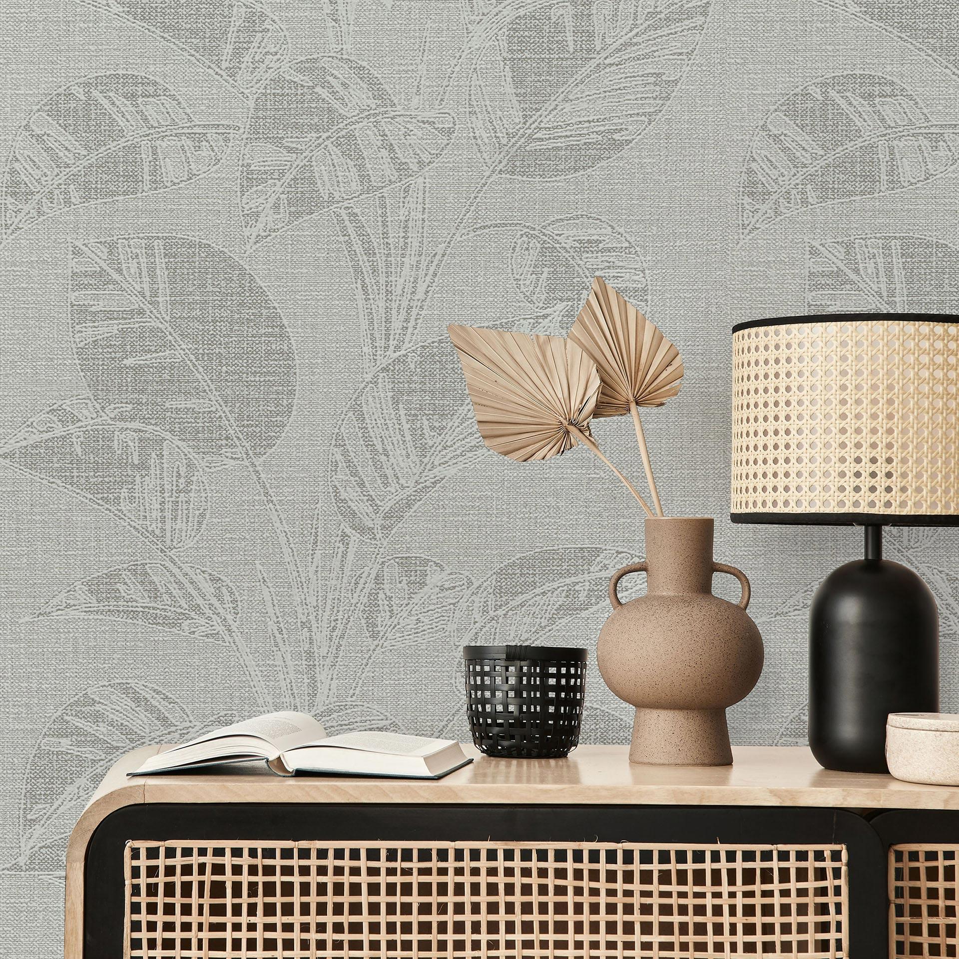 Tapet med bladmotiv Opus green