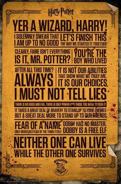 Poster, film poster Harry Potter - Quotes 61x91,5 cm