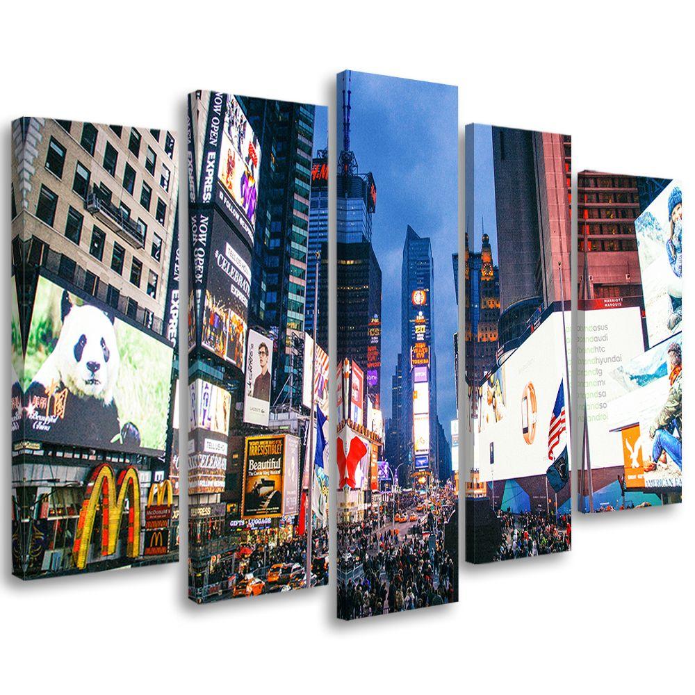 Lærredstryk 5 dele, New York Times Square