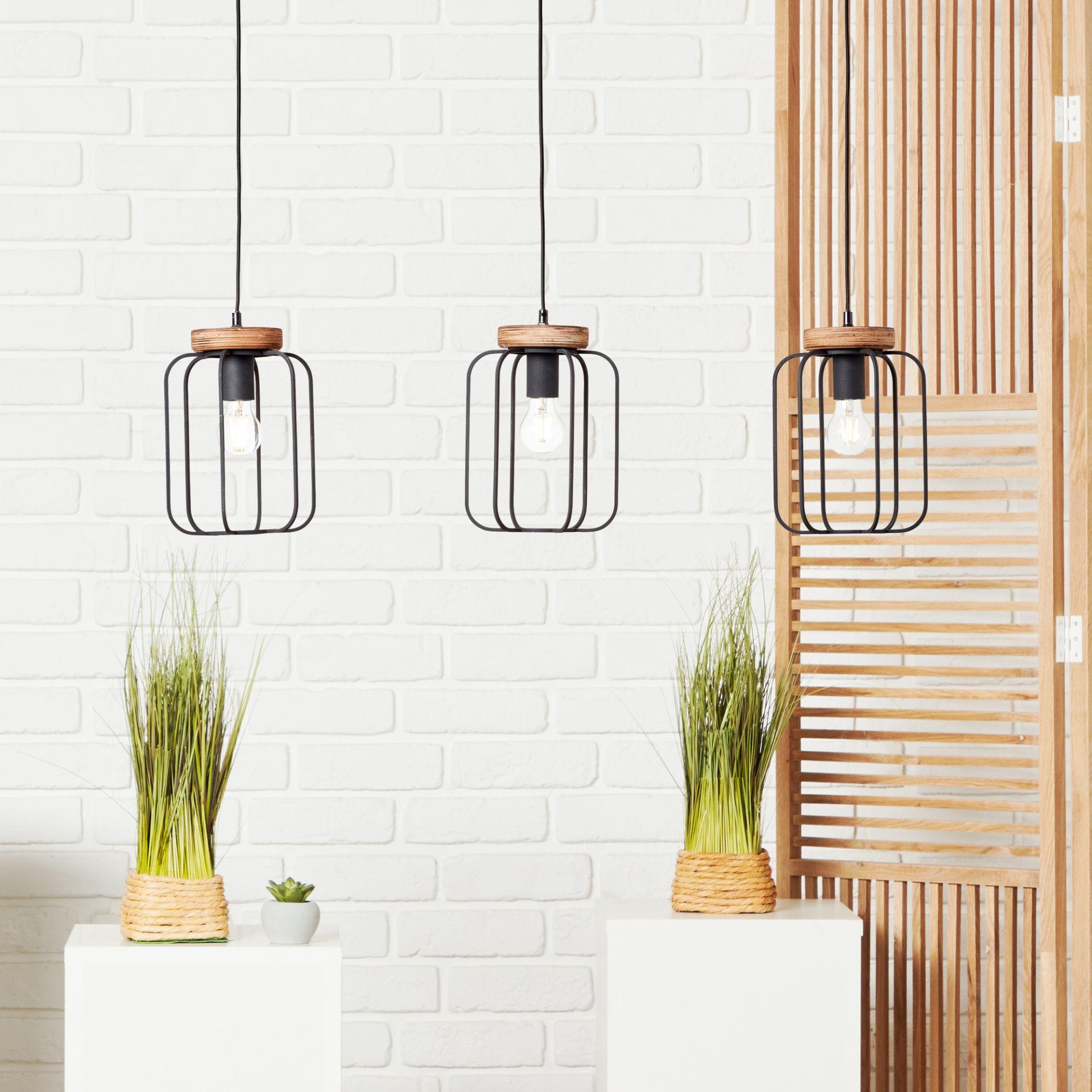 Pendelleuchte Rosalie, braun, 130 x 100 cm, Holz Pendellampe
