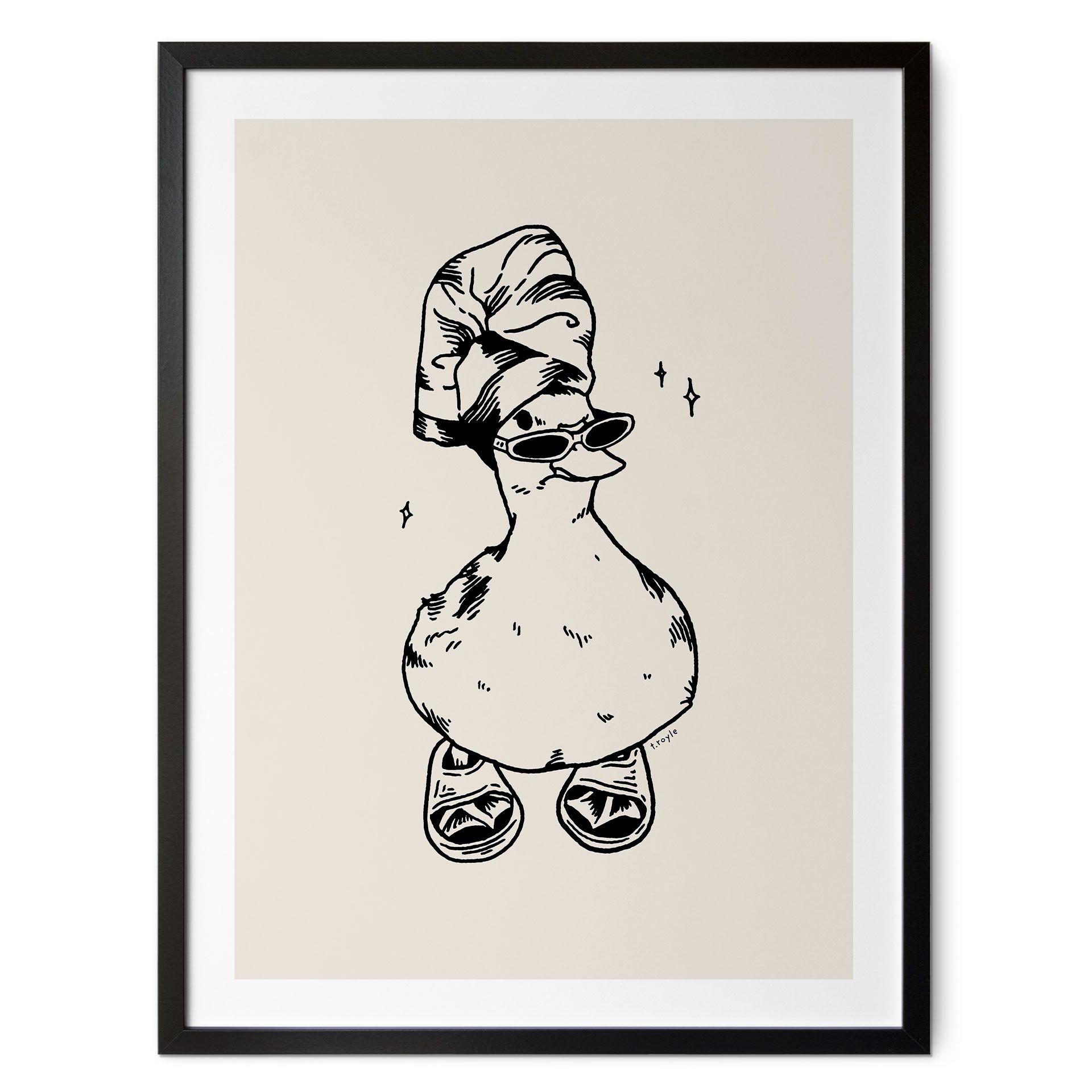 Póster Pato de spa guay con gafas de sol - Royle