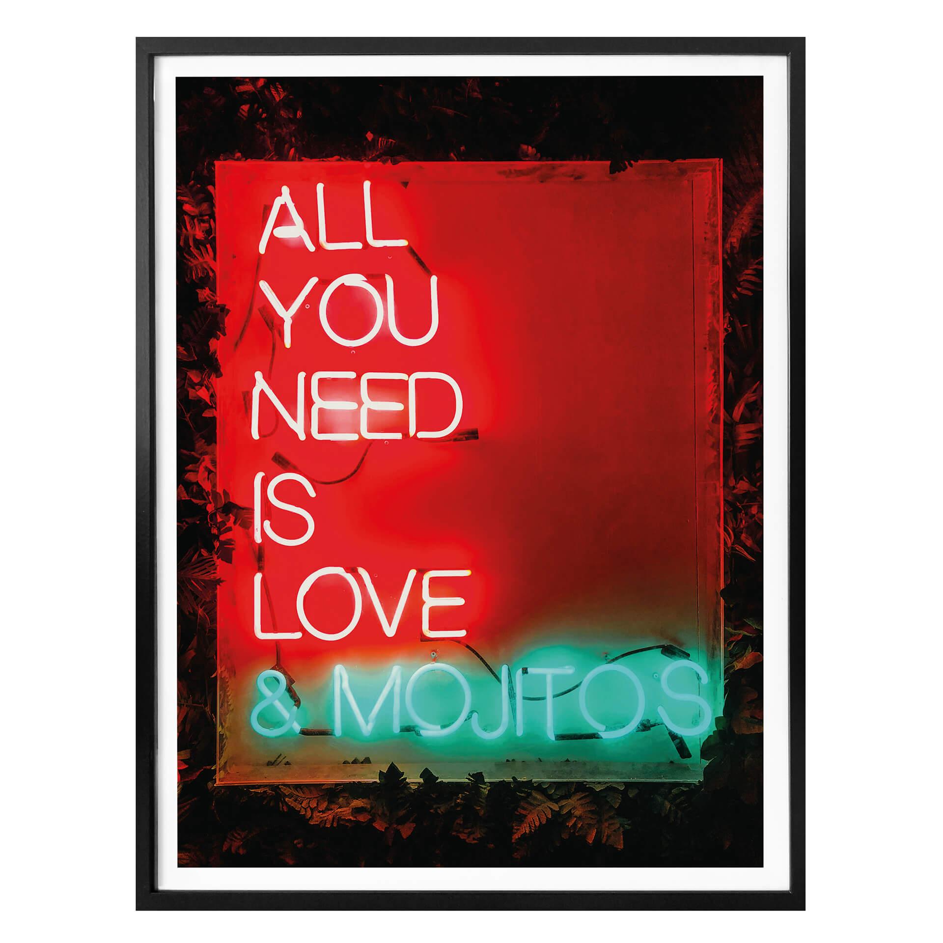 Póster Todo lo que necesitas es amor y mojitos