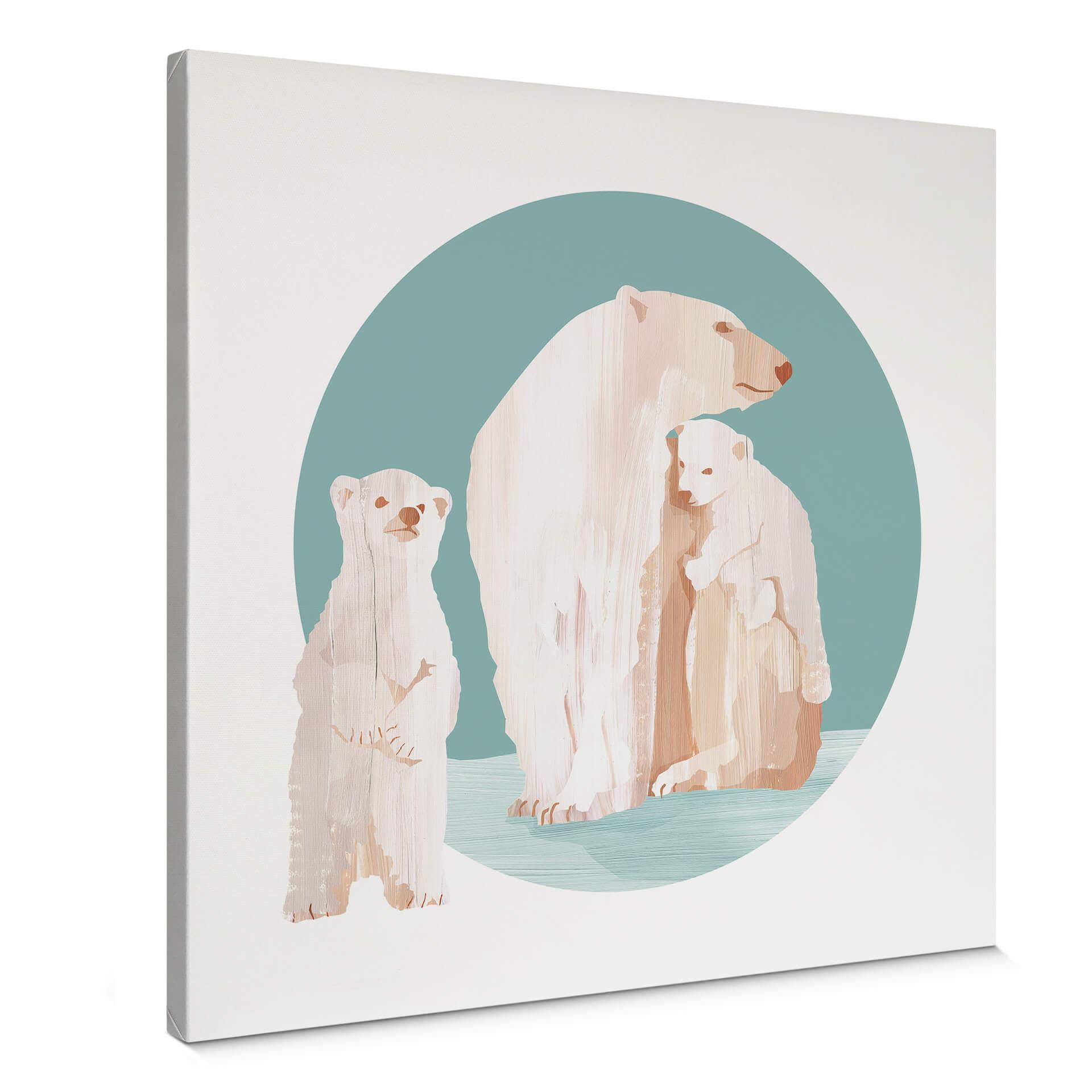 Lienzo Goed Blauw - La familia del oso polar