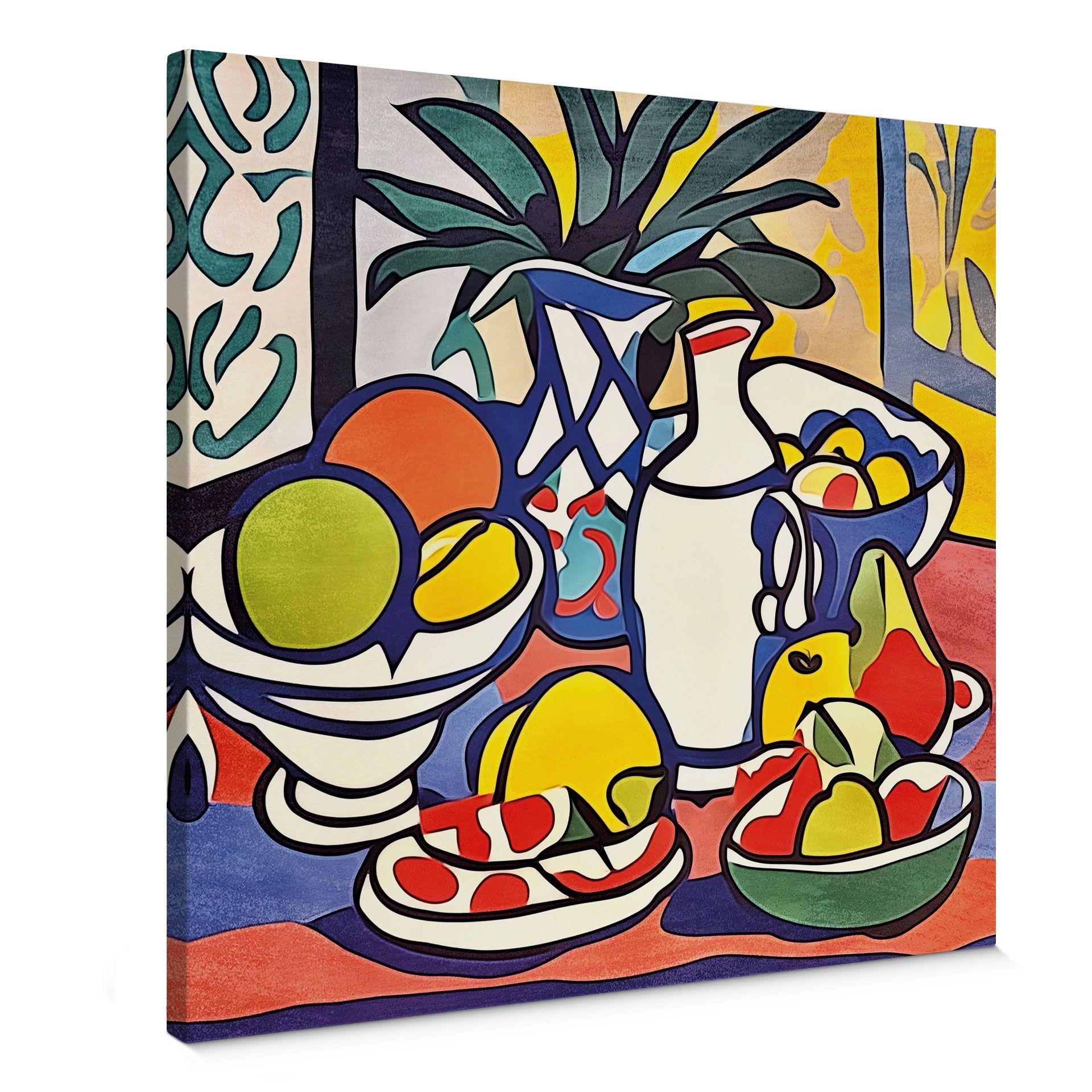 Lærredsprint - Mælk og frugt - Inspireret af Matisse - Zamart