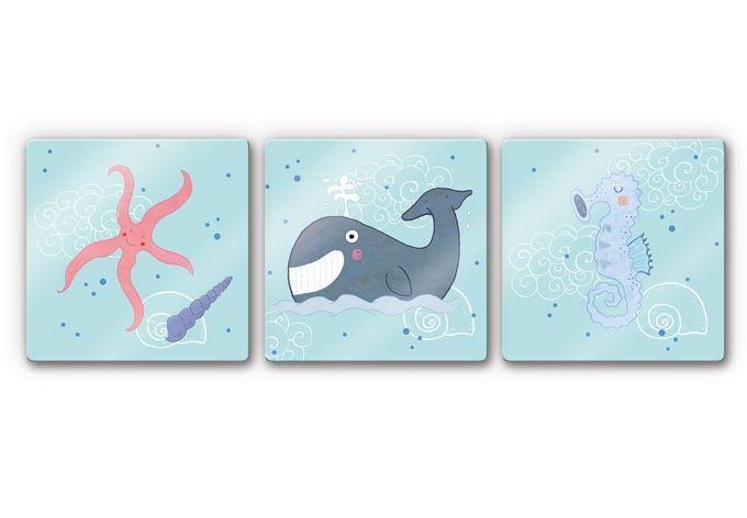Tableau sur verre Loske - À la plage (3 parties)