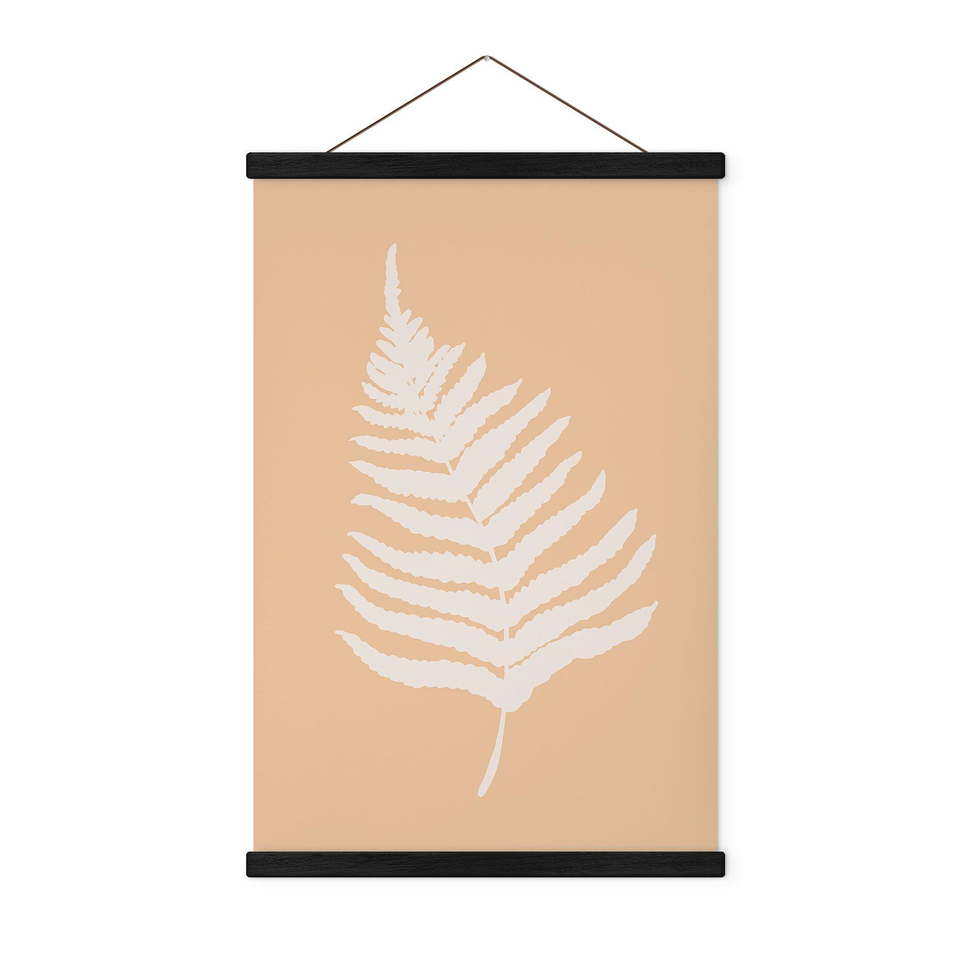 Póster de tela silueta hoja de helecho - 1X Studio